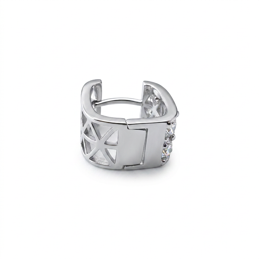 Cerchietto con zirconi in Argento 925 - Orecchino per lobo