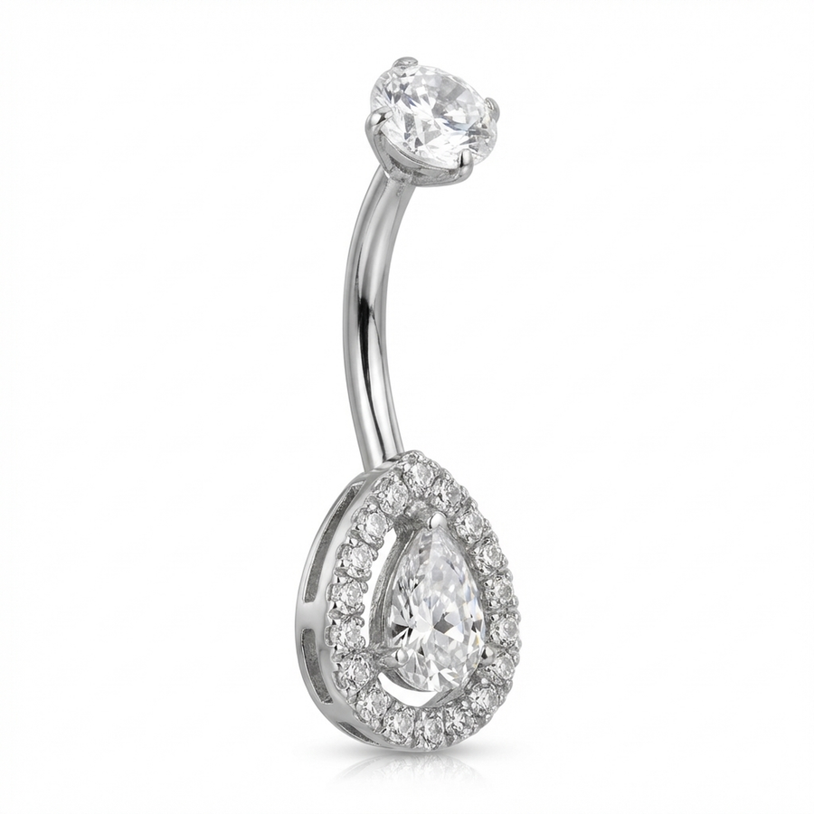 Piercing con zirconi in Titanio G23 - Piercing per ombelico