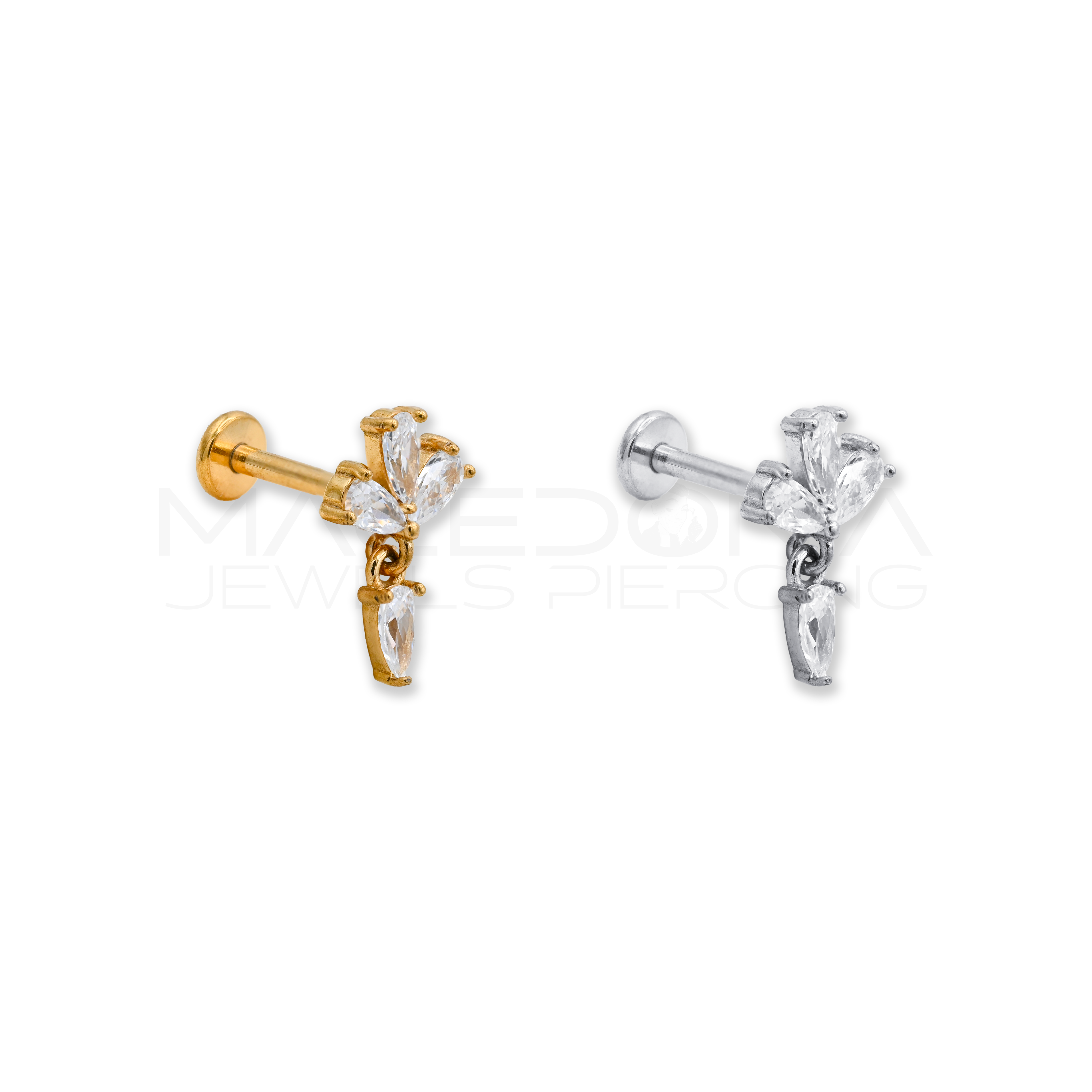 BARRETTA CON FOGLIE ZIRCONATE