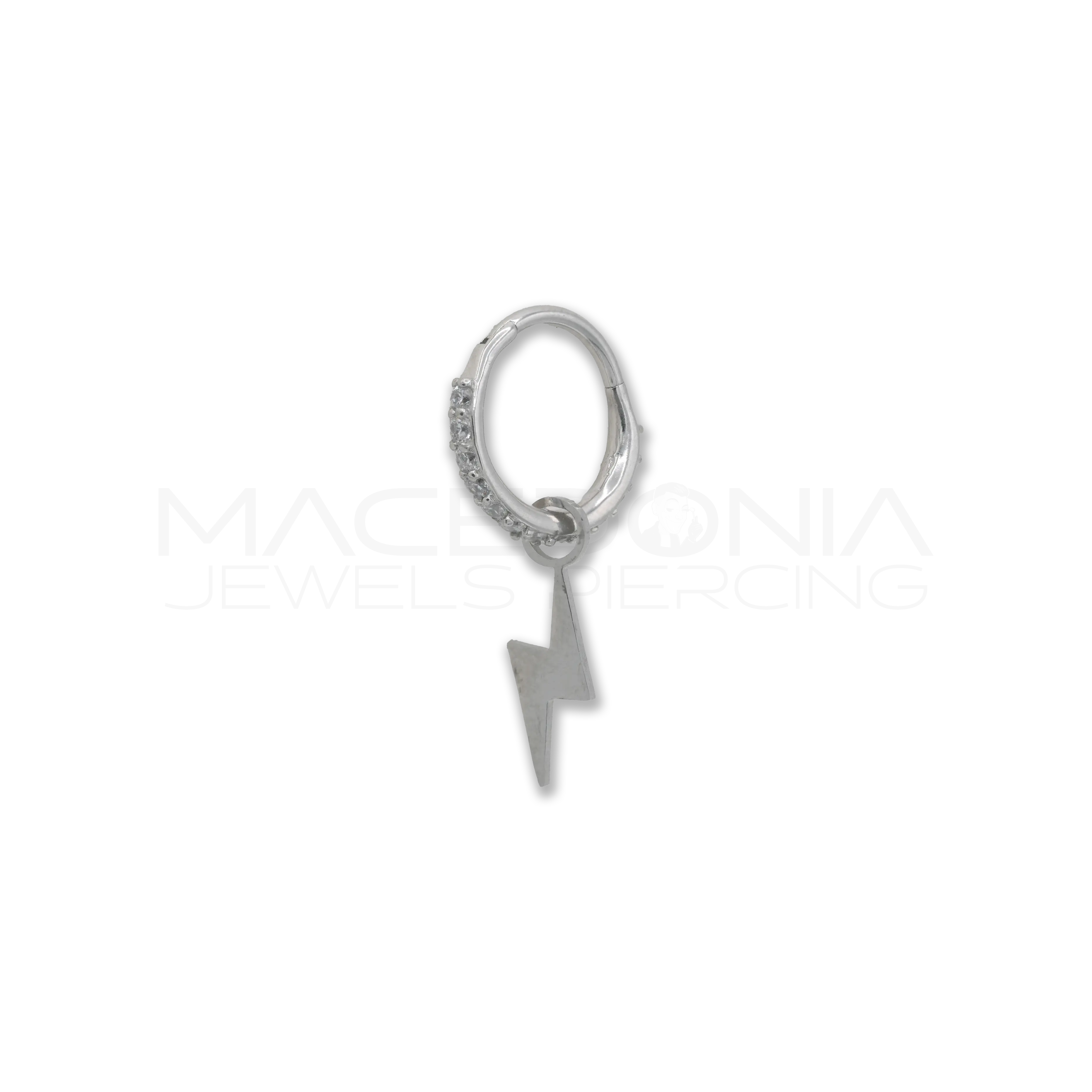 Piercing Fulmine in Acciaio Chirurgico 316L con Zirconi