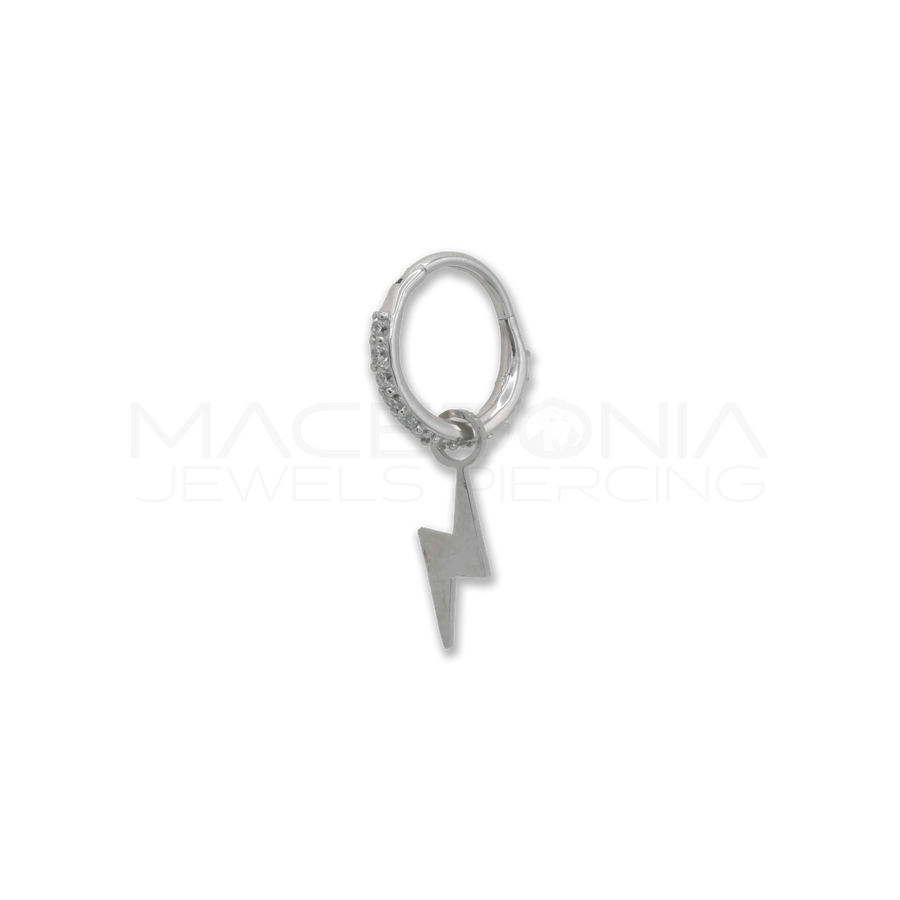 Piercing Fulmine in Acciaio Chirurgico 316L con Zirconi