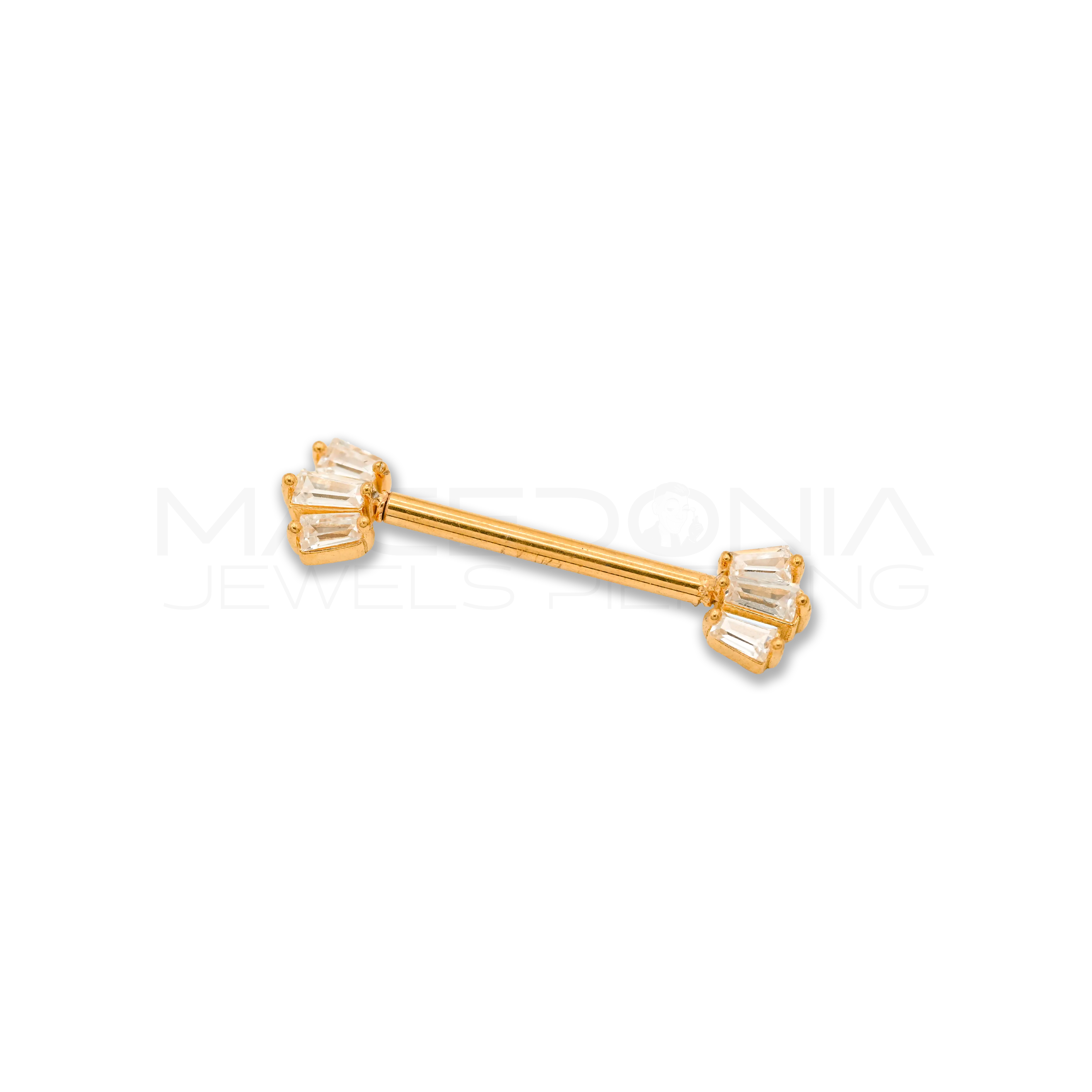 Piercing da Capezzolo in Acciaio Chirurgico 316L con Zirconi