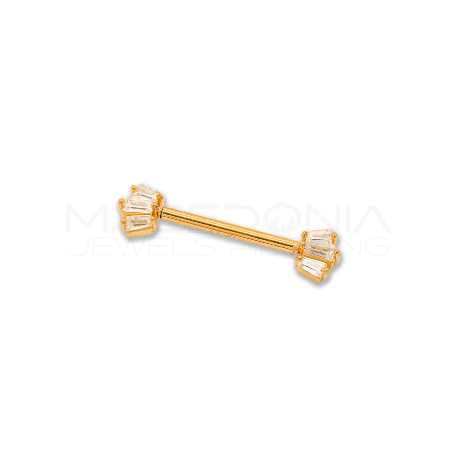 Piercing da Capezzolo in Acciaio Chirurgico 316L con Zirconi