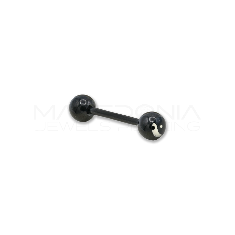 Barbell in acciaio chirurgico 316L con pallina Yin e Yang