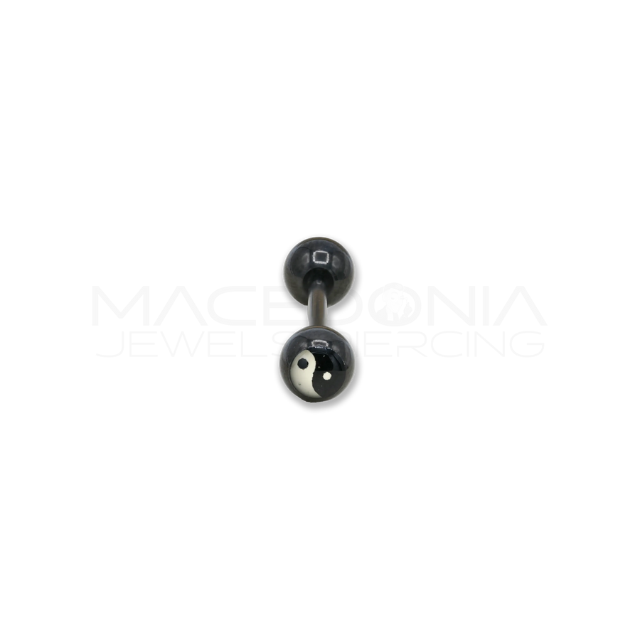 Barbell in acciaio chirurgico 316L con pallina Yin e Yang
