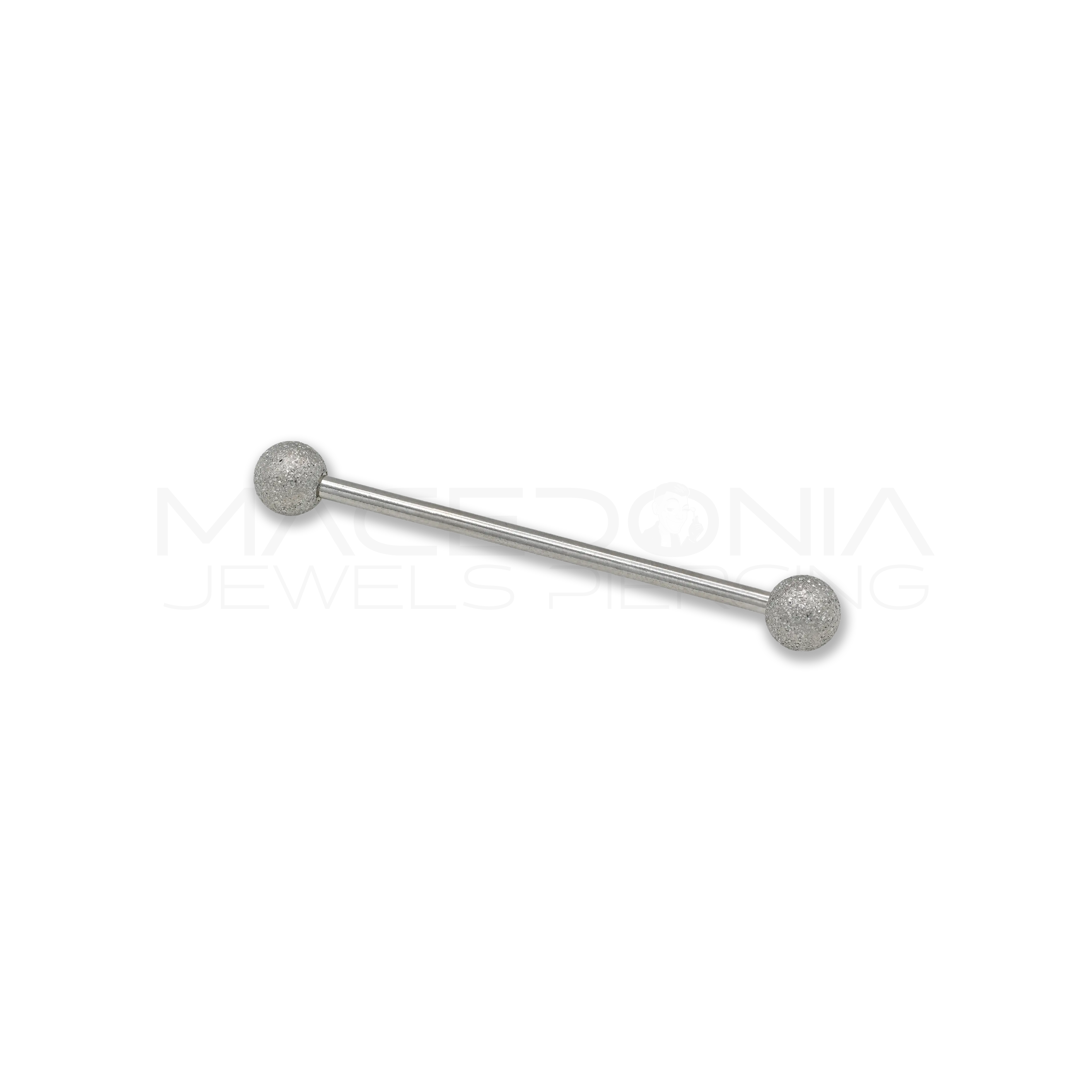 Barbell Industrial in Acciaio Chirurgico 316L con Palline Argentate