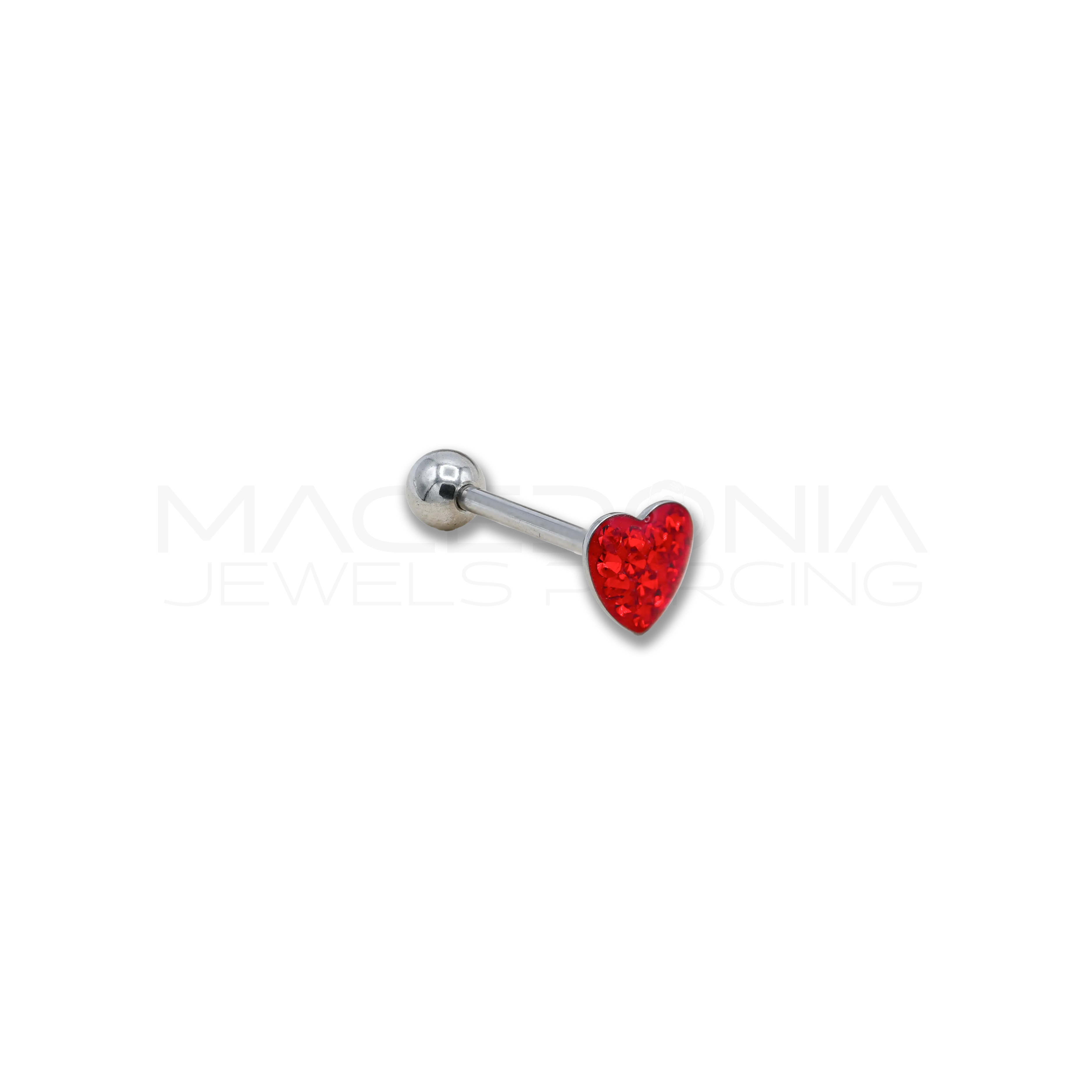 Barbell in Acciaio Chirurgico 316L con Base a Cuore Glitterato