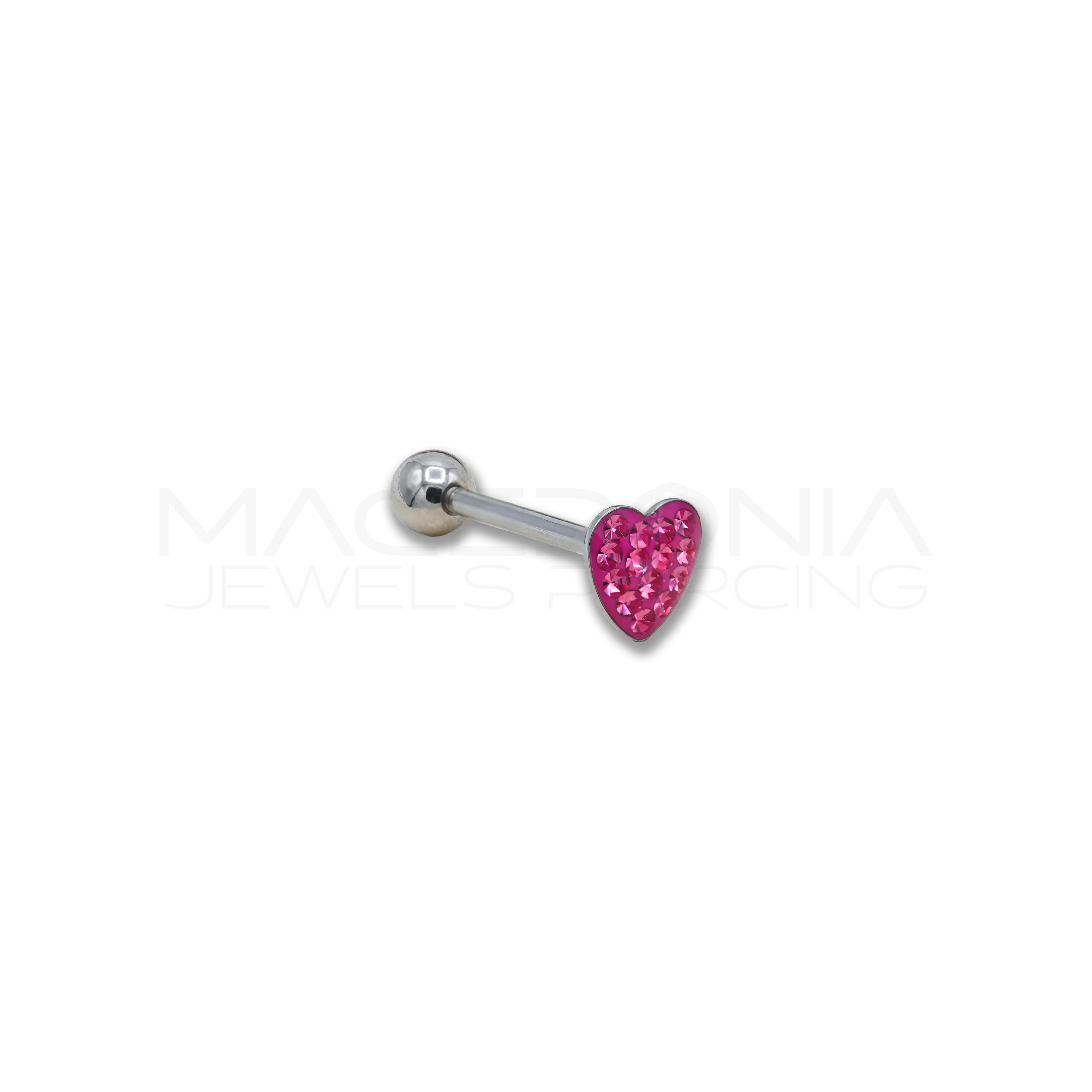 BARRETTA CON BASE PIATTA A FORMA DI CUORE GLITTERATO