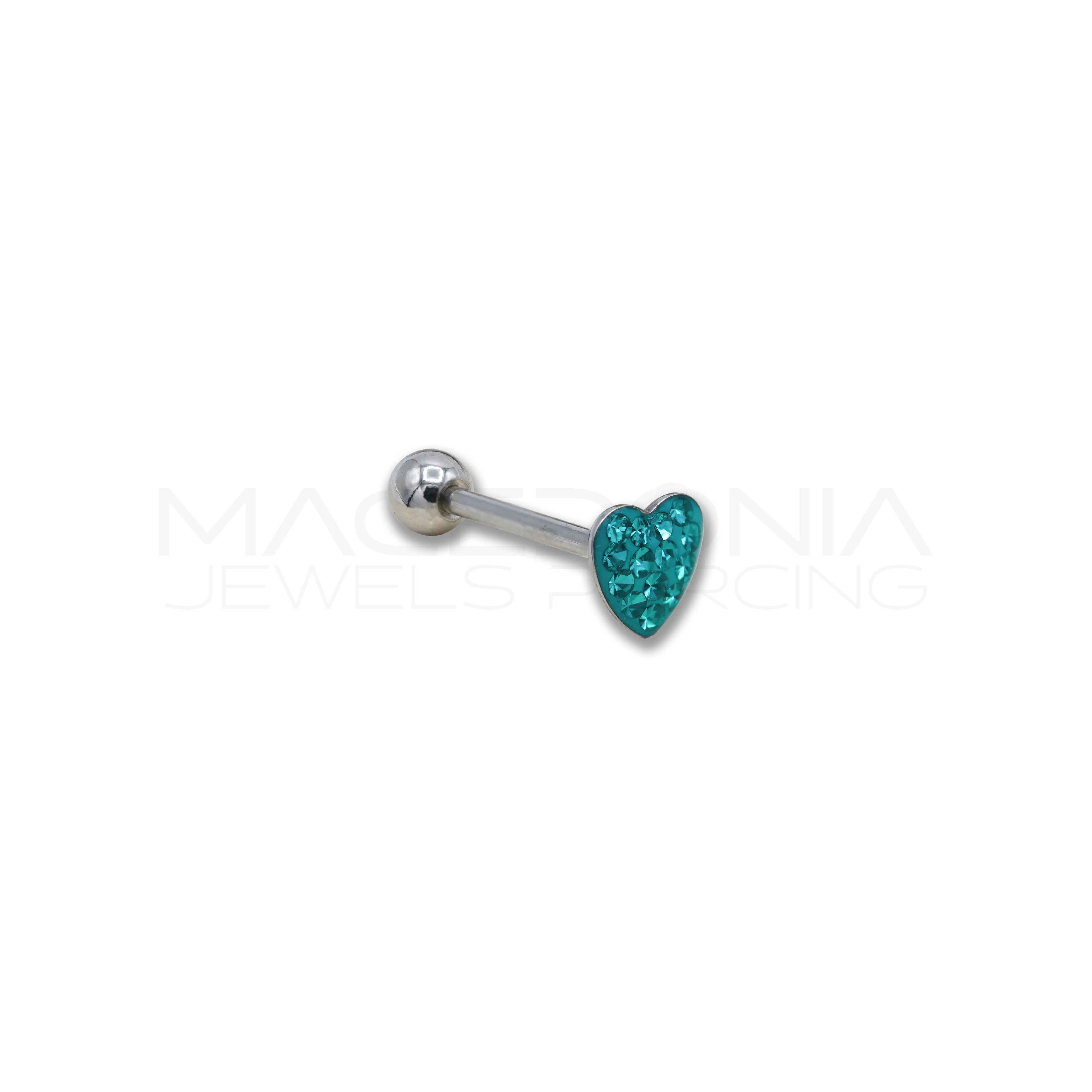 BARRETTA CON BASE PIATTA A FORMA DI CUORE GLITTERATO