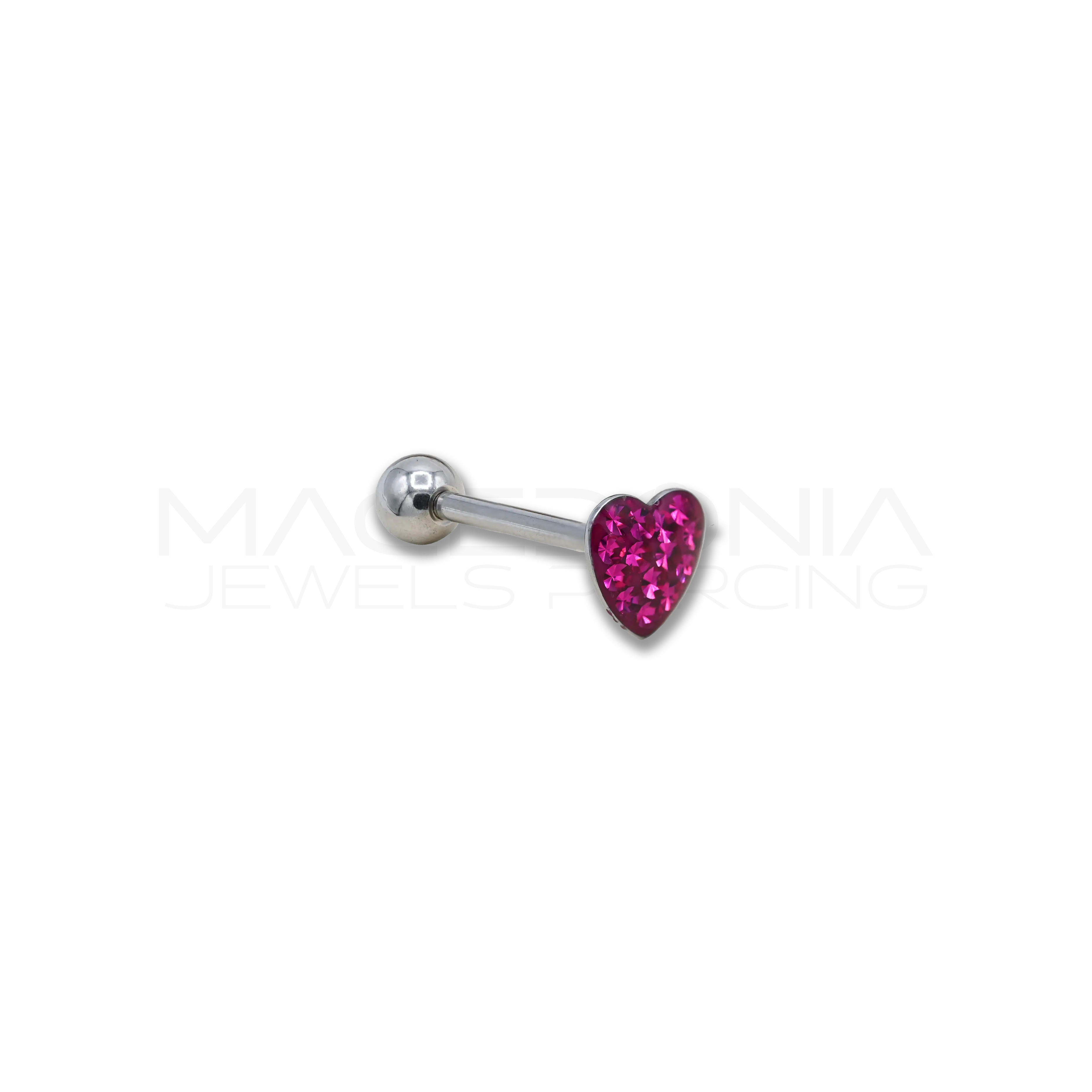 BARRETTA CON BASE PIATTA A FORMA DI CUORE GLITTERATO