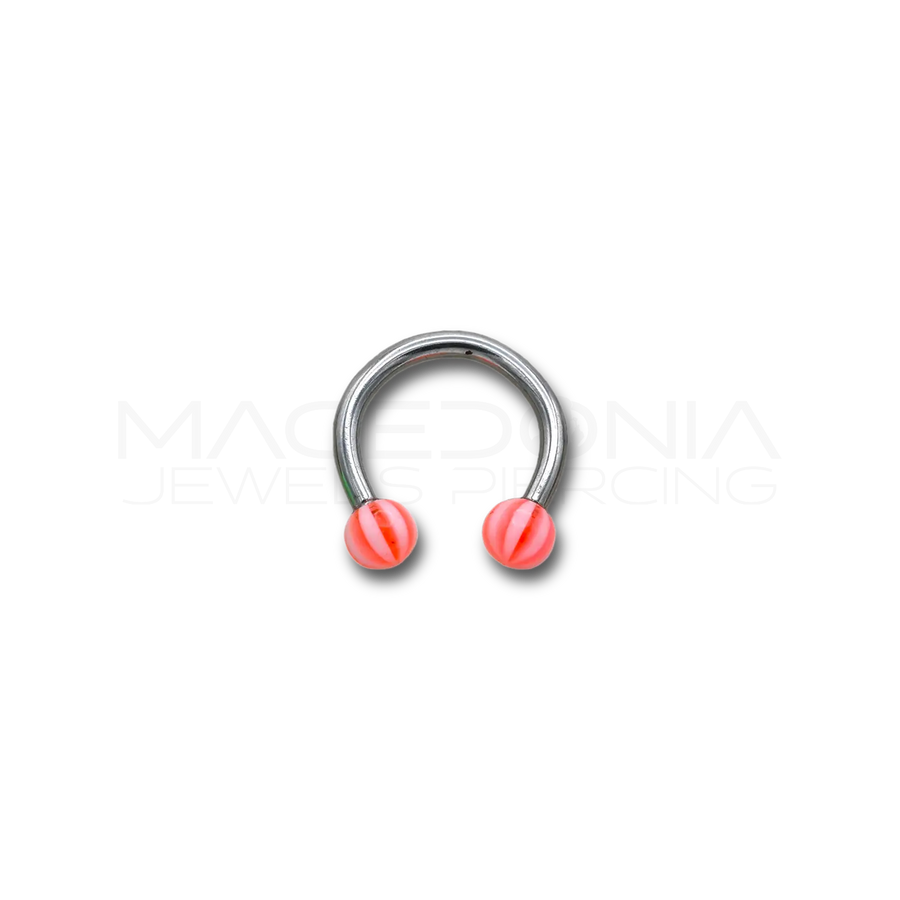 Piercing in acciaio chirurgico 316L con palline a strisce da 3 mm