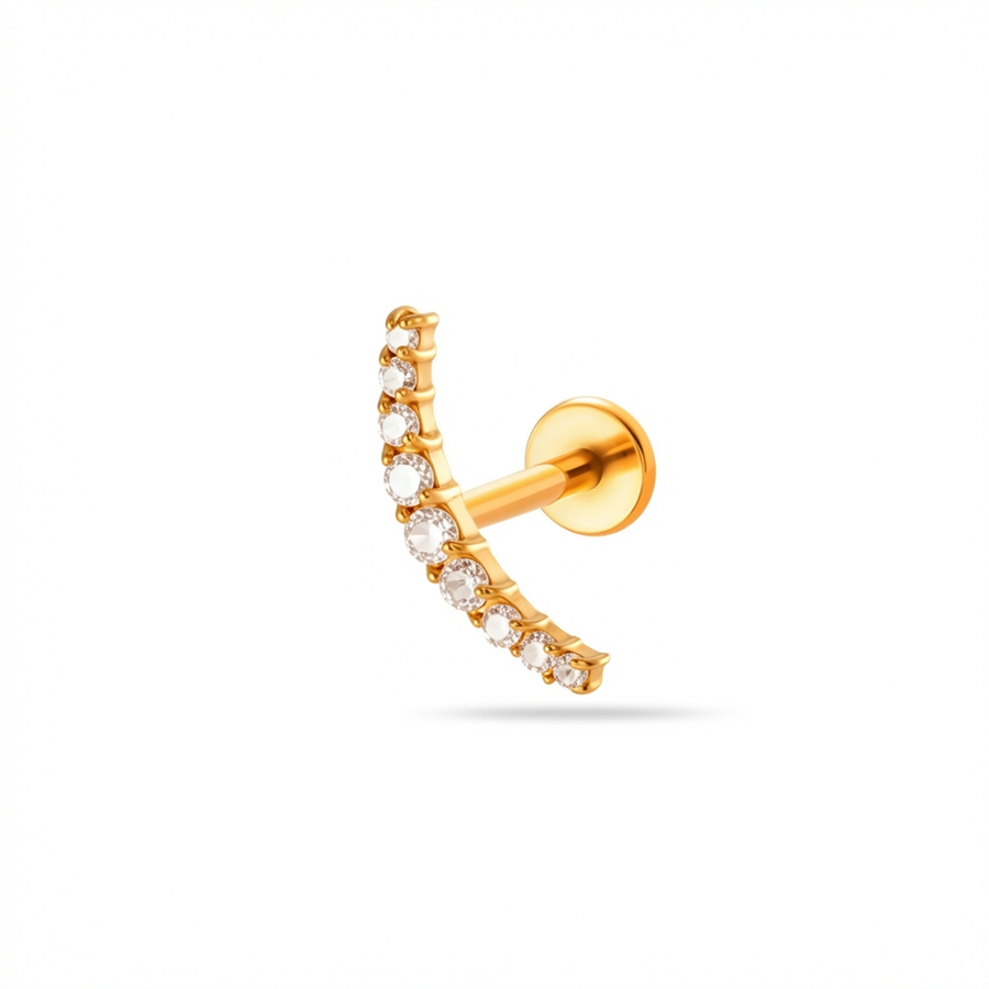 Barretta con arco zirconato in Acciaio Chirurgico 316L - Piercing per orecchio