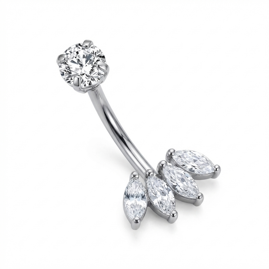 Piercing con zirconi in Titanio G23 - Piercing per ombelico