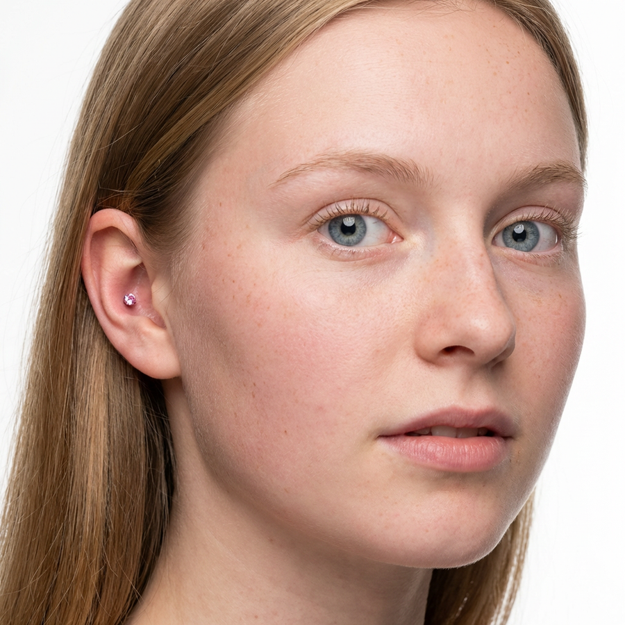 Piercing con zircone in Titanio G23- Piercing per Lobo, helix, forward helix, conch, flat, tragus