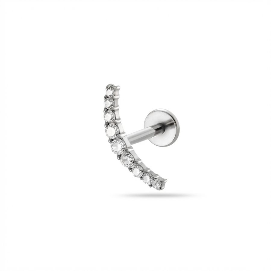 Barretta con arco zirconato in Acciaio Chirurgico 316L - Piercing per orecchio
