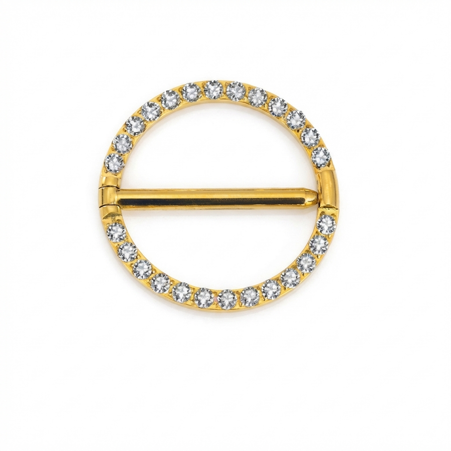 Piercing a cerhio con zirconi in Titanio G23 - Piercing per Nipple