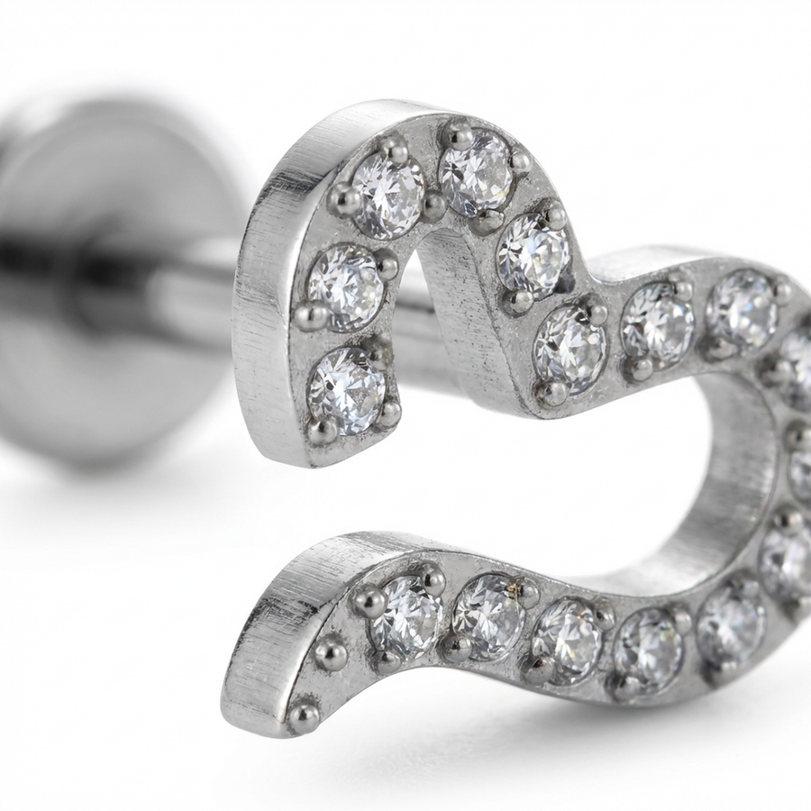Piercing con cuore aperto in Titanio - Piercing per orecchio