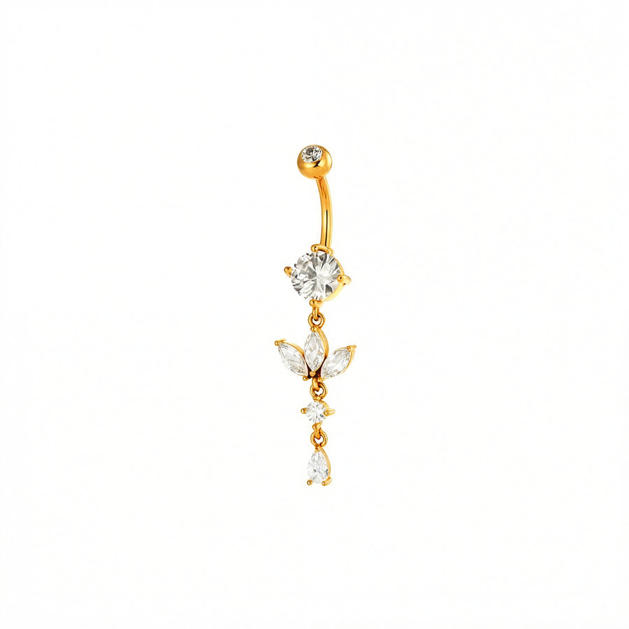 Piercing con zircone e pendenti in Acciaio Chirurgico 316L - Piercing per ombelico
