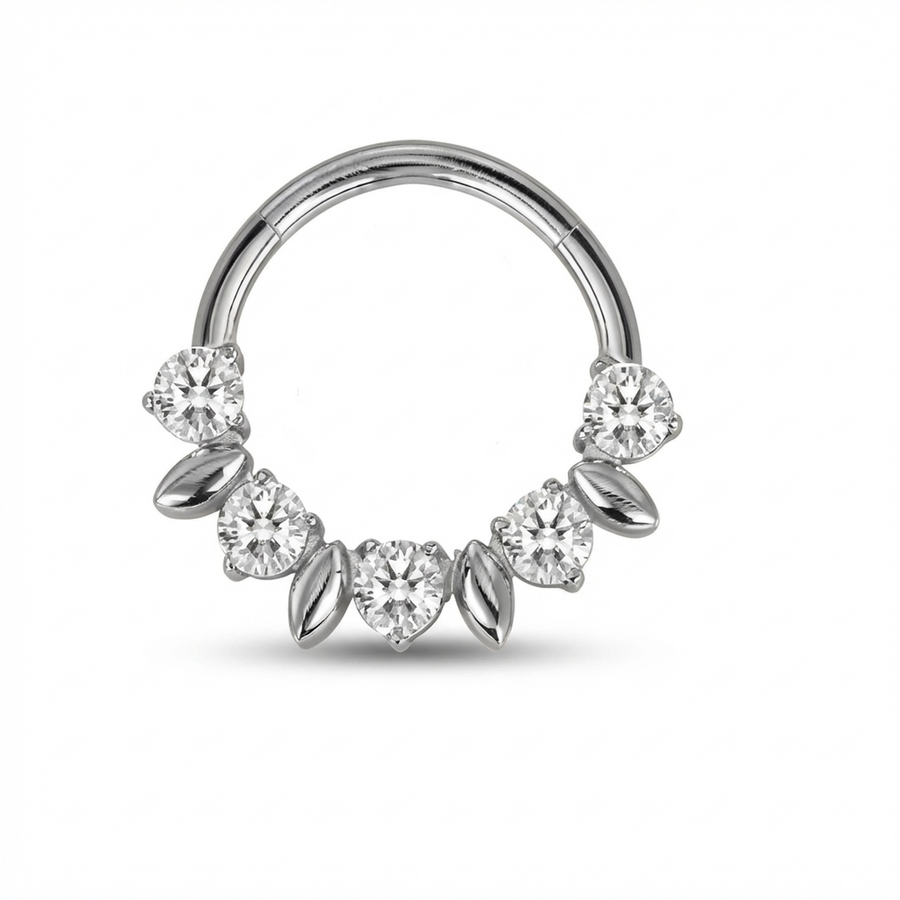 Piercing con zirconi e puntine in Titanio G23 - Piercing per Lobo, helix, daith, septum