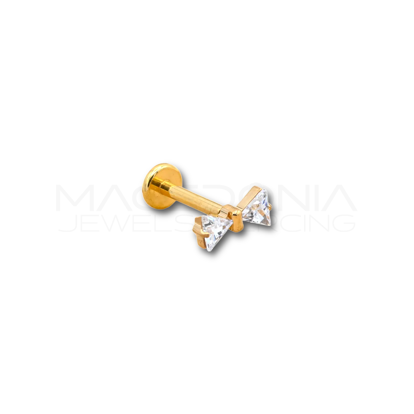PIERCING CON ZIRCONI A FORMA DI TRIANGOLI - TITANIO Macedonia Jewels Piercing
