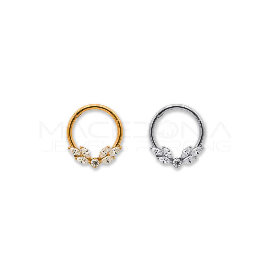 Piercing Clicker in Titanio con Set di 7 Zirconi Centrali