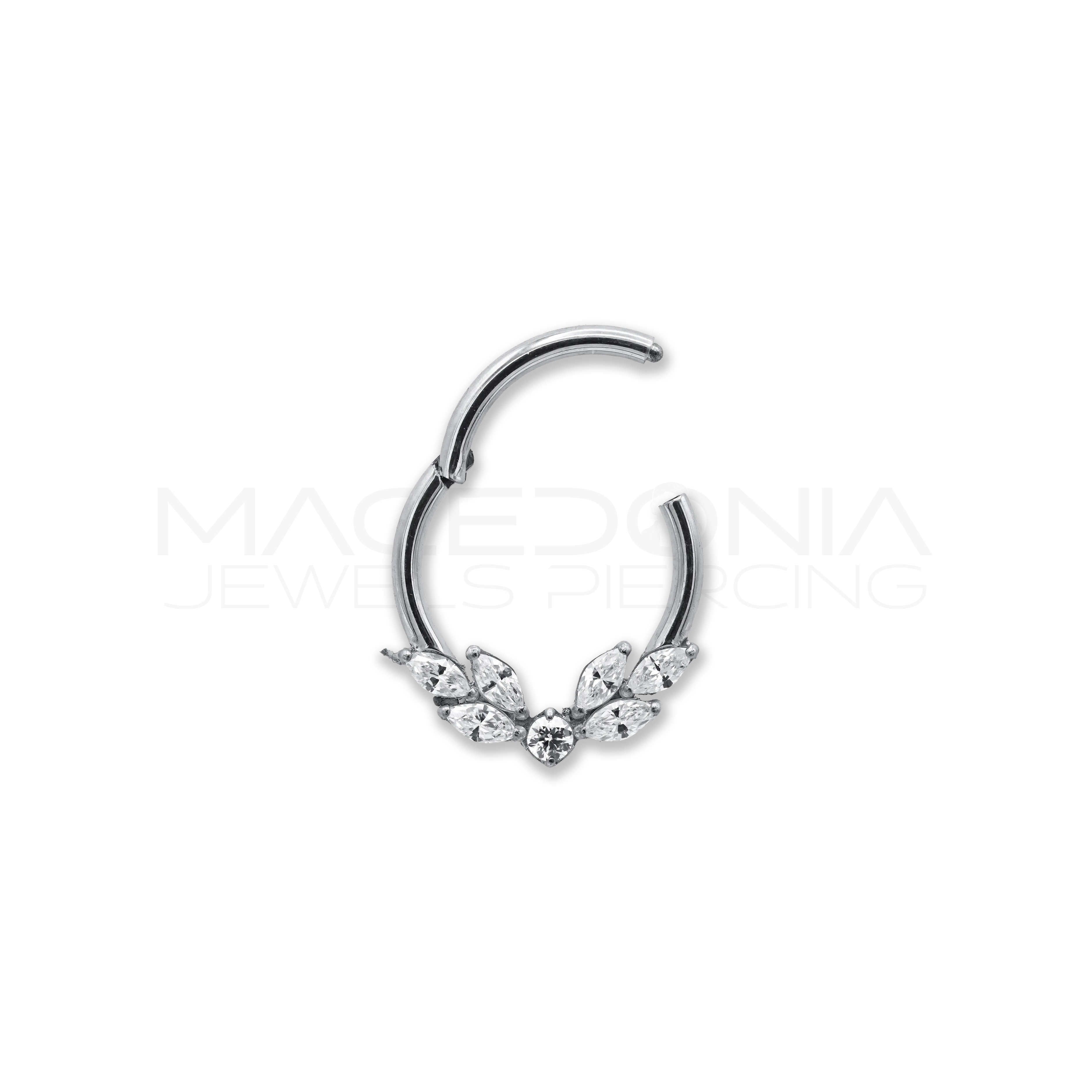 CERCHIO CON ZIRCONI CHIUSURA CLICKER TITANIO G23