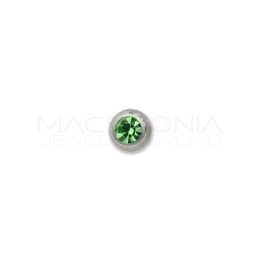 Palline con zirconi incastonati in acciaio chirurgico 316L
