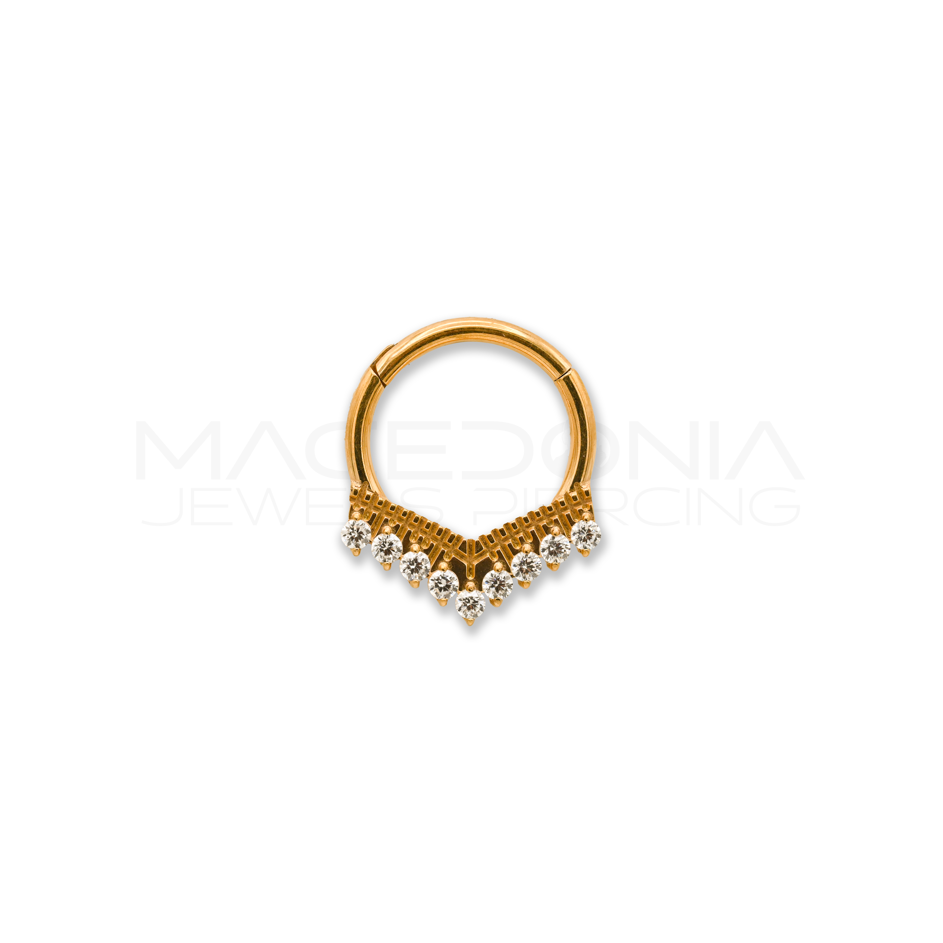 CERCHIO CON PICCOLA CORONA ZIRCONI CHIUSURA CLICKER TITANIO G23