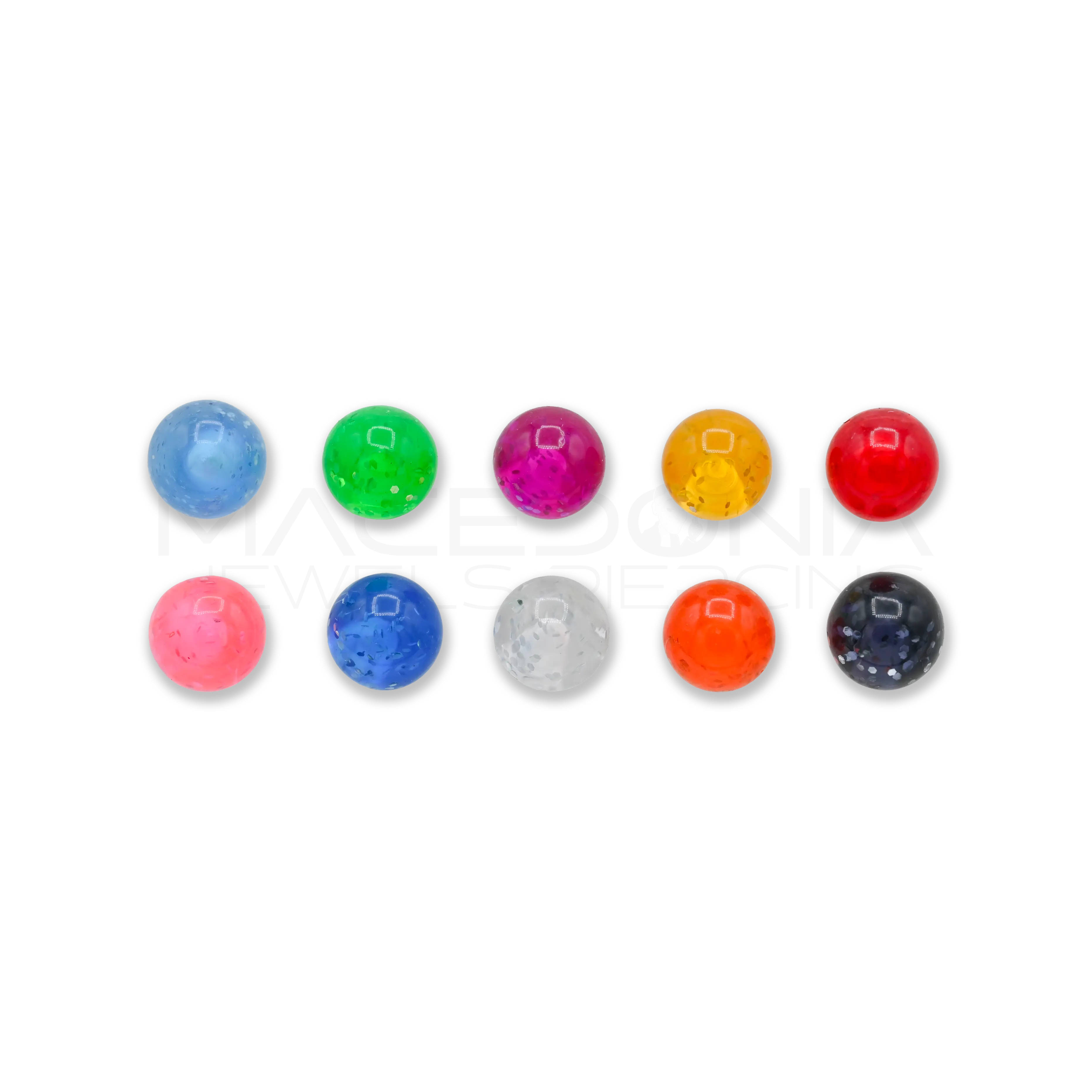Palline Glitterate in Plastica 6mm – Filettatura 1.6mm