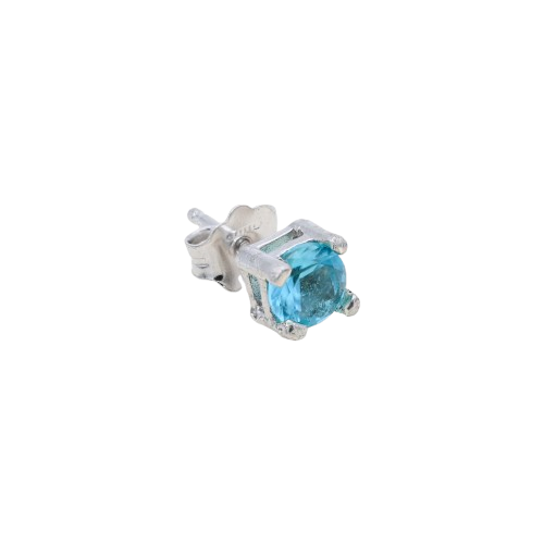 ORECCHINO CON ZIRCONE AZZURRO
