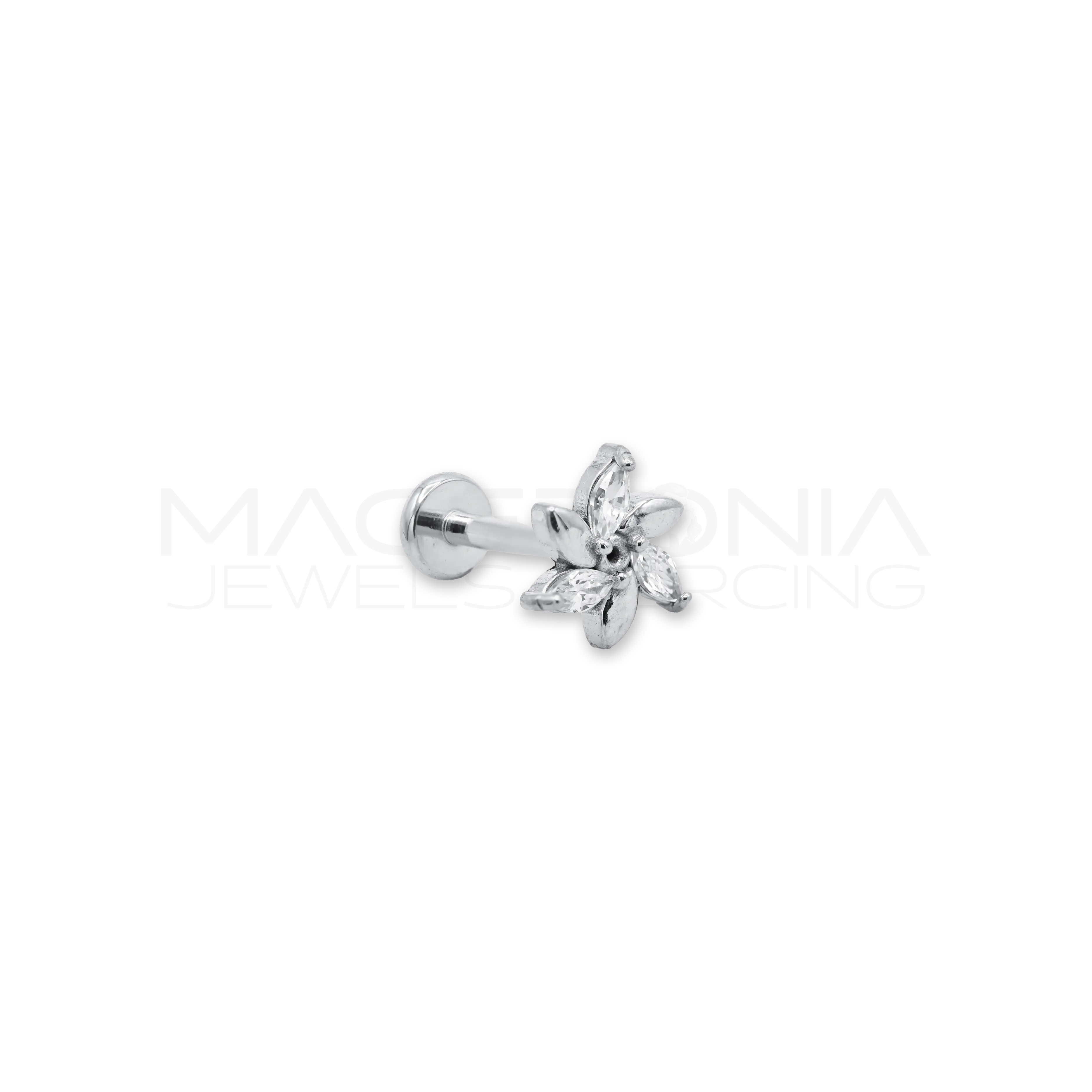 BARRETTA CON FIORE ZIRCONATO