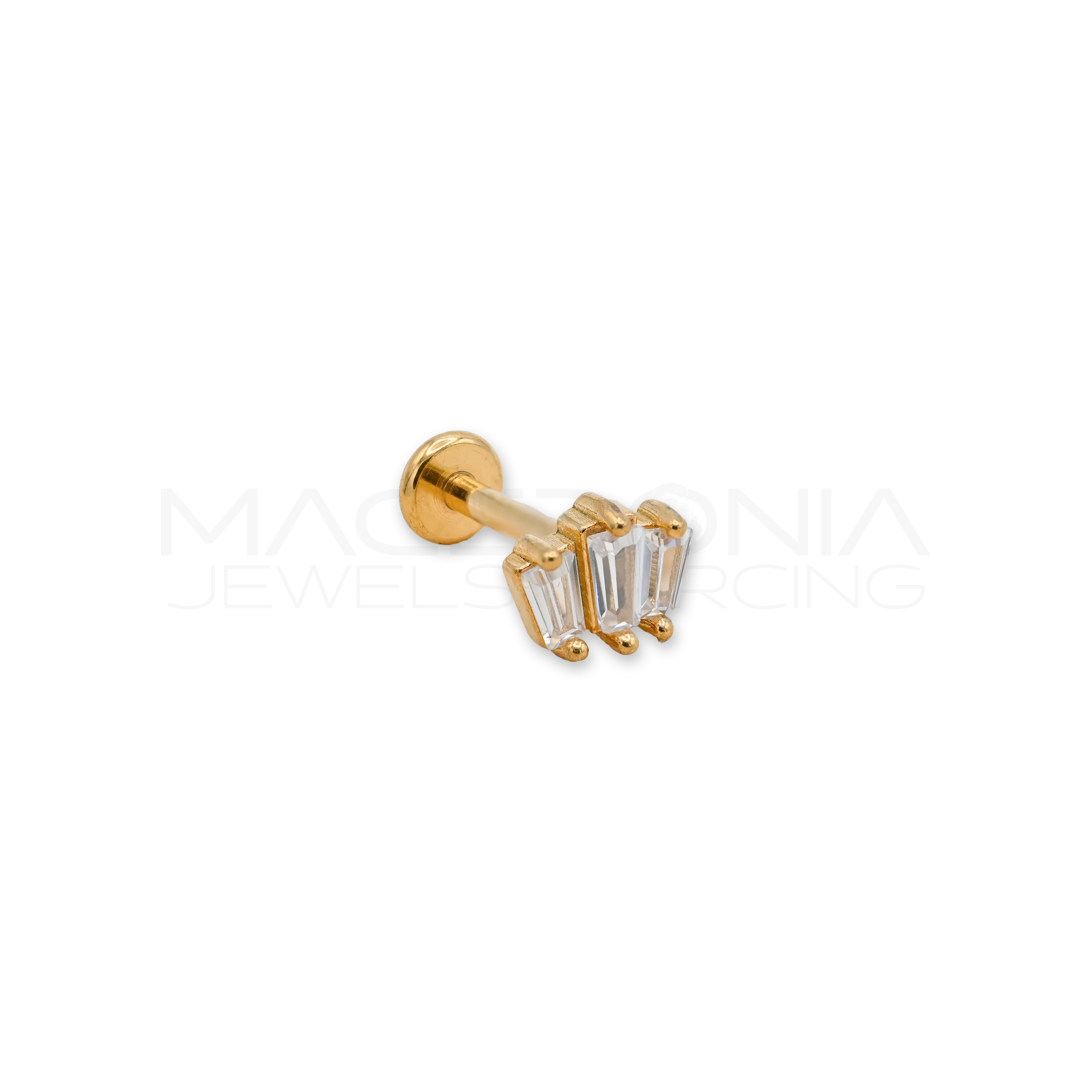 Barretta con Tre Zirconi Orizzontali