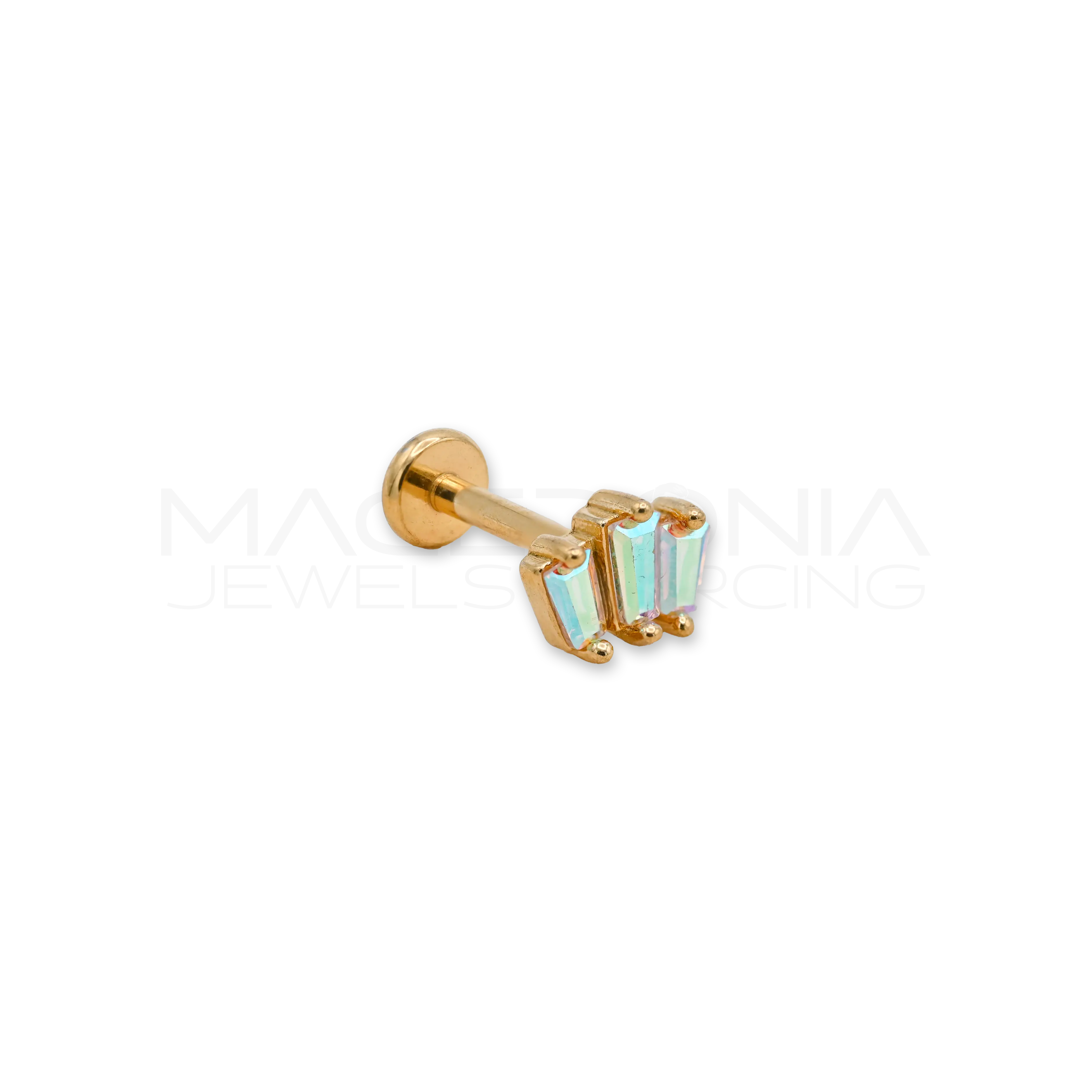 Barretta con Tre Zirconi Orizzontali