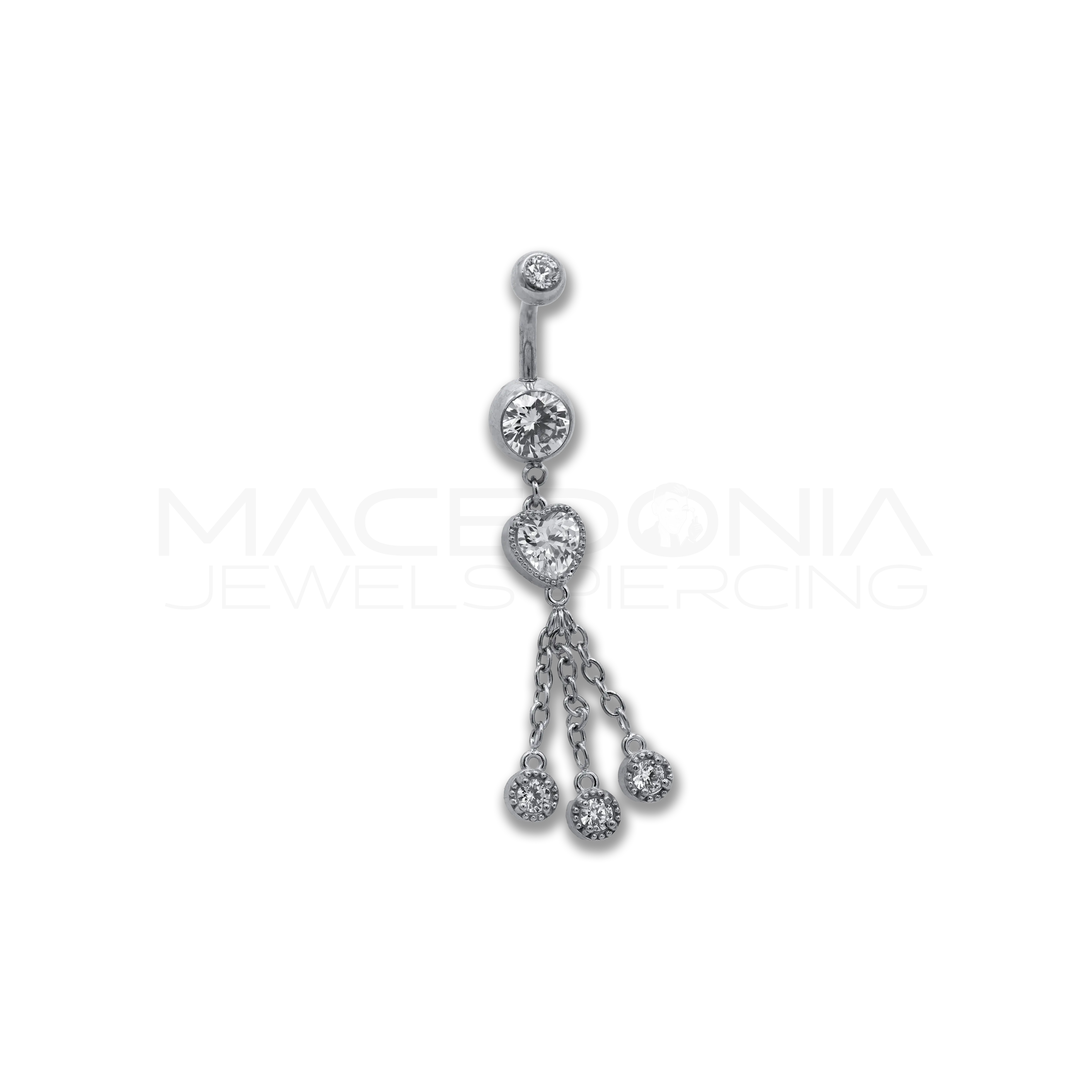 BANANA CON CUORE E TRE ZIRCONI PENDENTI