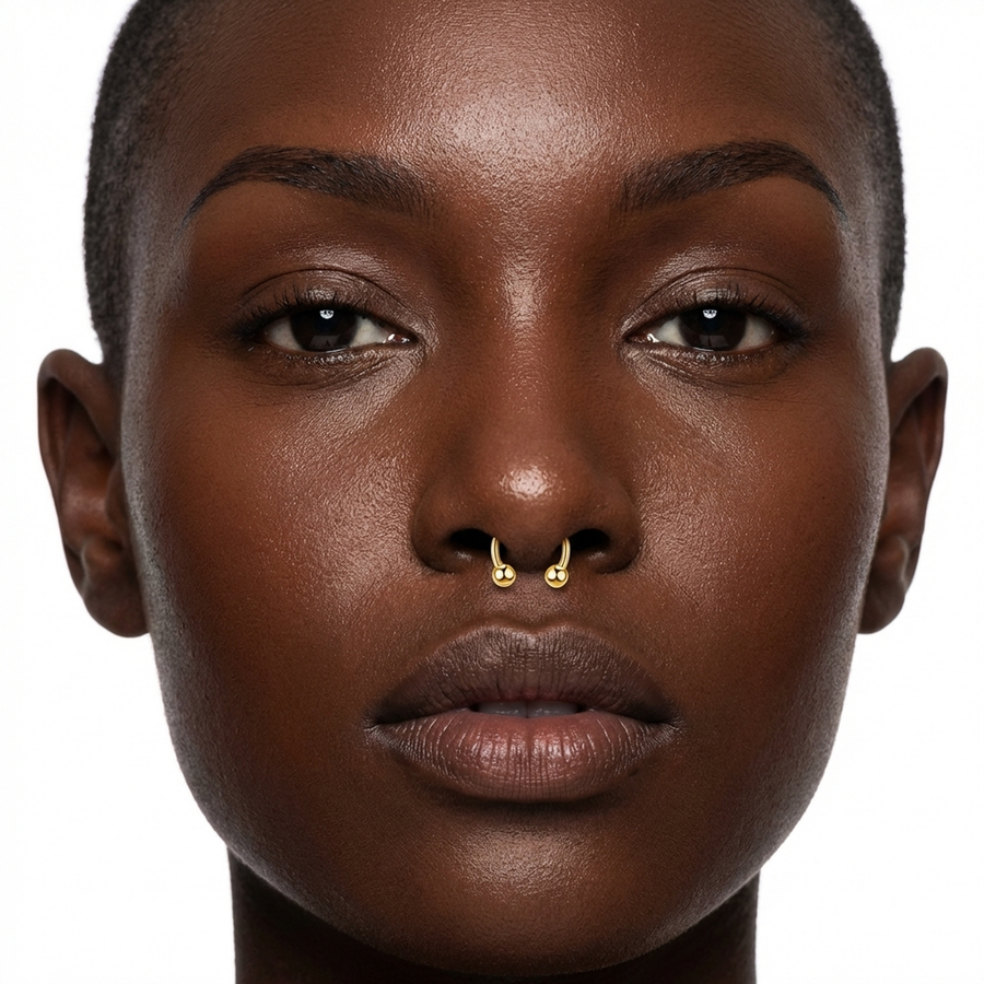 Piercing mezzo cerchio con palline in Titanio F136 - Piercing per Lobo, helix, daith, rook, antitragus, septum, smiley