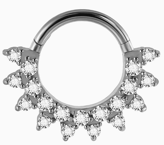Piercing con zirconi in Acciaio Chirurgico 316L - Piercing per lobo, helix, daith, septum