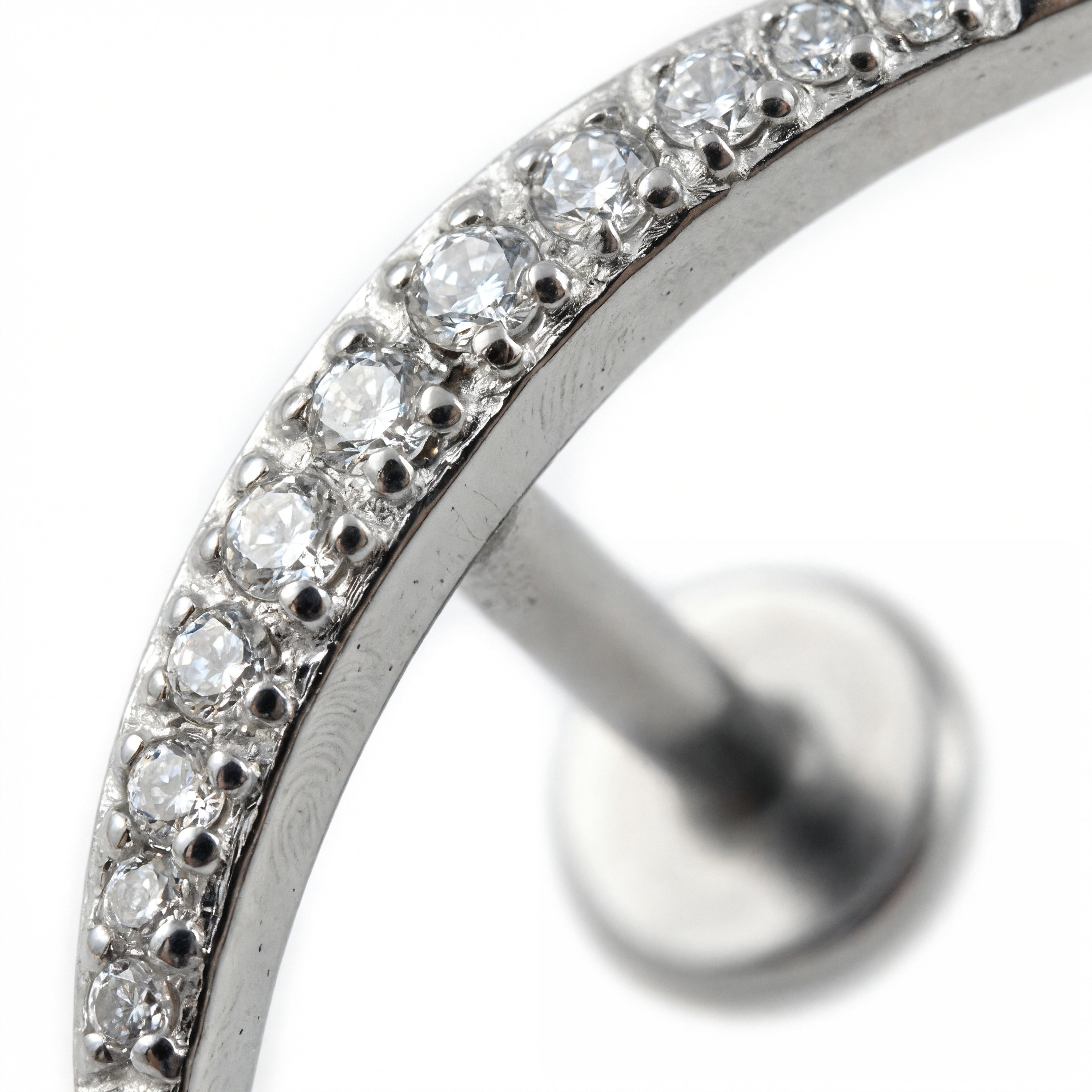Piercing con zirconi in Titanio G23- Piercing per Lobo, helix, conch, flat