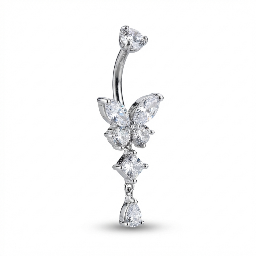 Piercing con zirconi in Titanio G23- Piercing per ombelico