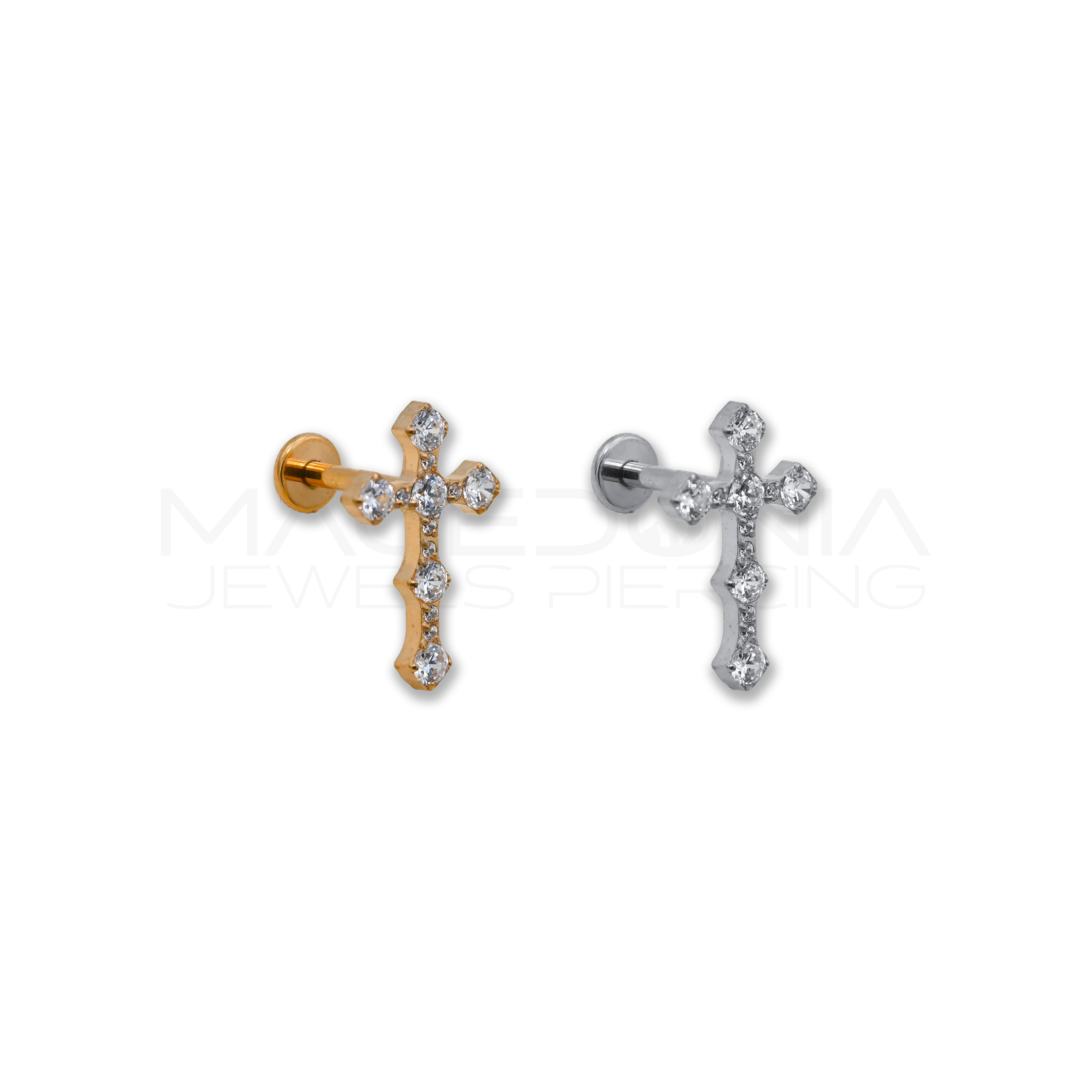 Piercing labret in titanio con piattello color argento o oro