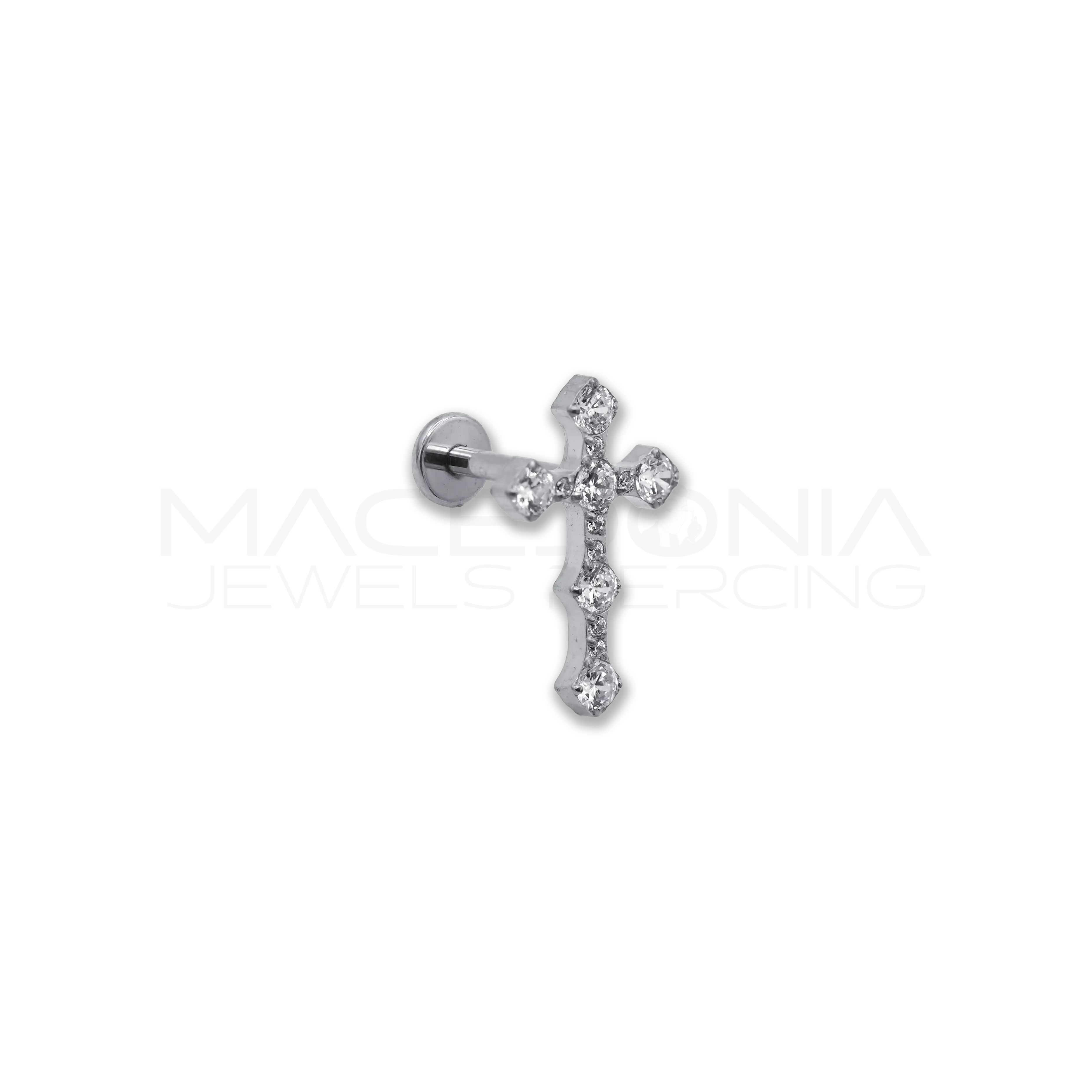 Piercing labret in titanio con piattello color argento o oro