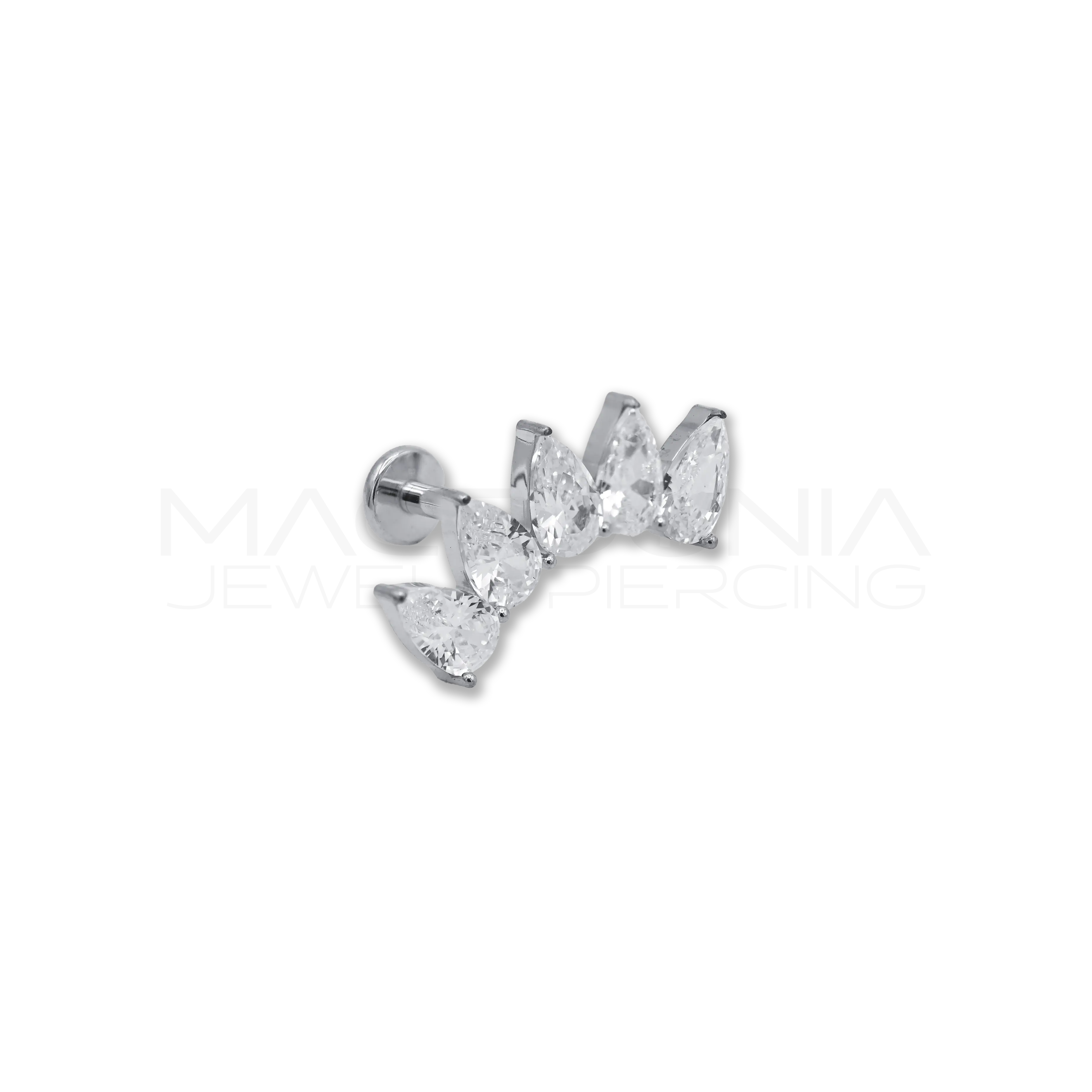 BARRETTA CON ARCO DI TRIANGOLI ZIRCONATI IN TITANIO