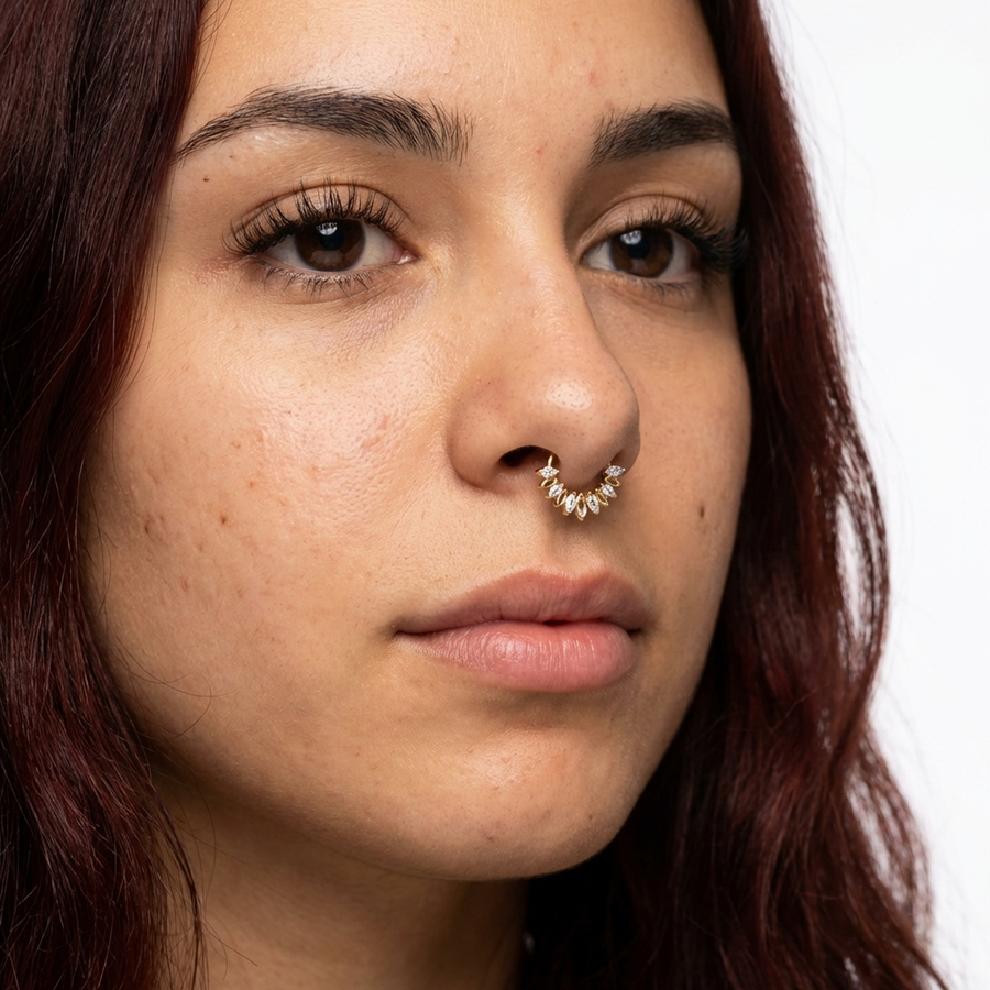 Piercing con zirconi in Titanio G23 - Piercing per Lobo, helix, daith, septum