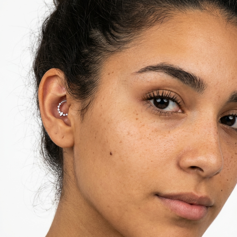 Piercing con zirconi in Titanio G23- Piercing per Lobo, helix, daith, septum