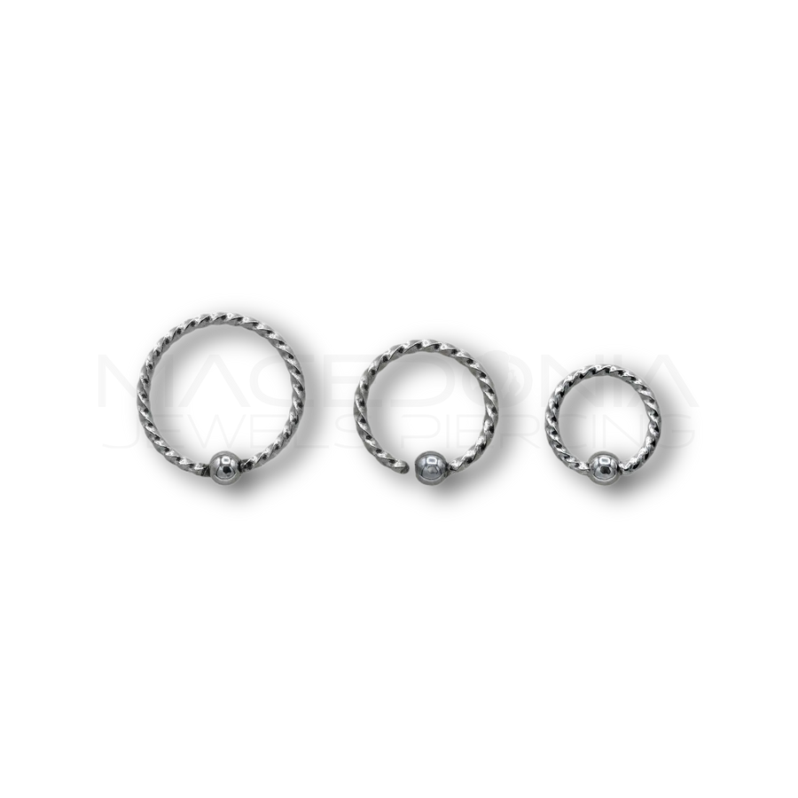 Nostril in Argento 925 Lavorato con Pallina