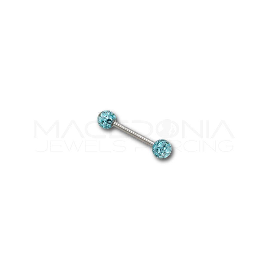 Piercing con palline glitterate in Acciaio Chirurgico 316L - Piercing per Nipple