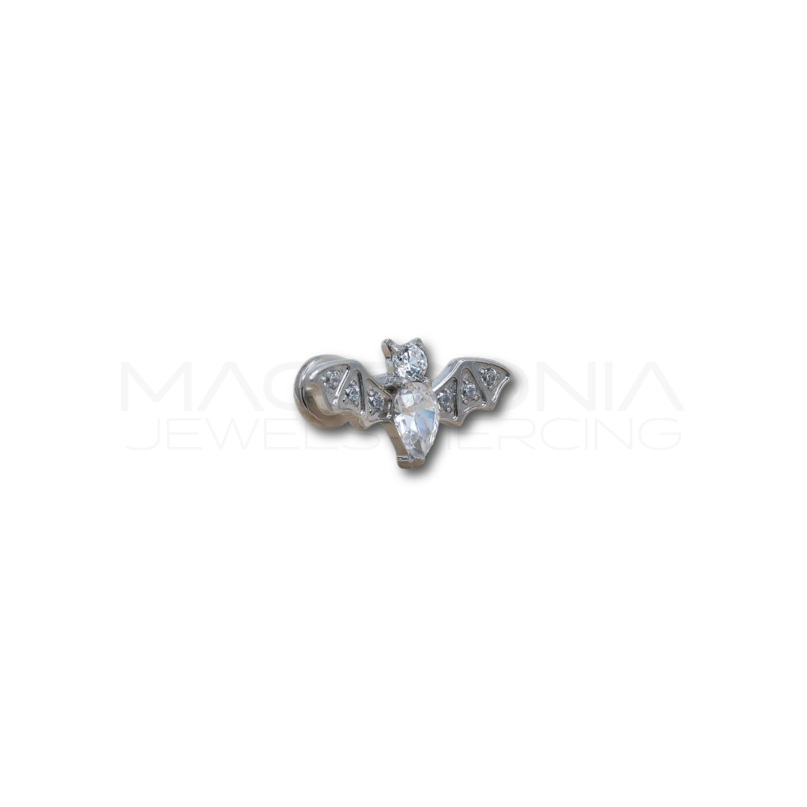 Piercing a Pipistrello in Acciaio Chirurgico con Zirconi