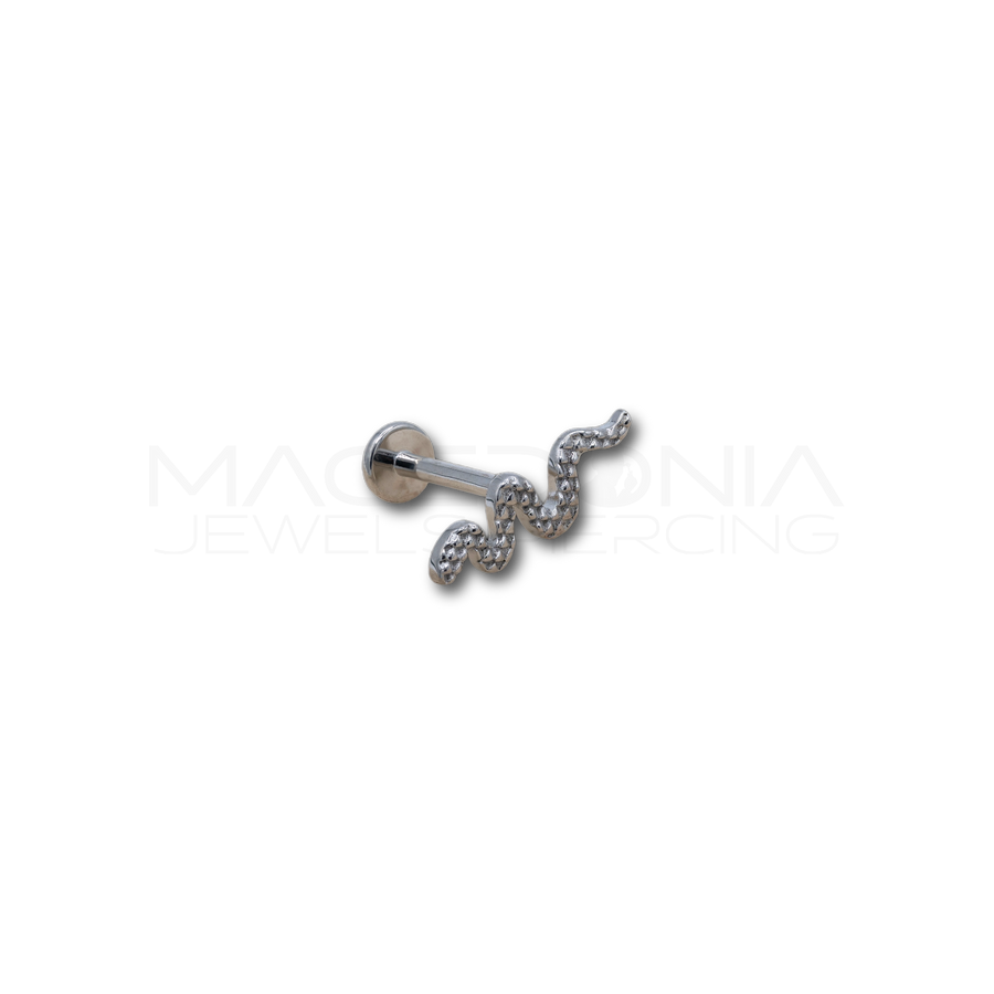 Piercing Helix a Serpente in Acciaio Chirurgico con Zirconi