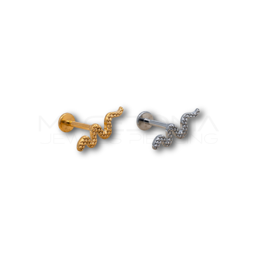 Piercing Helix a Serpente in Acciaio Chirurgico con Zirconi
