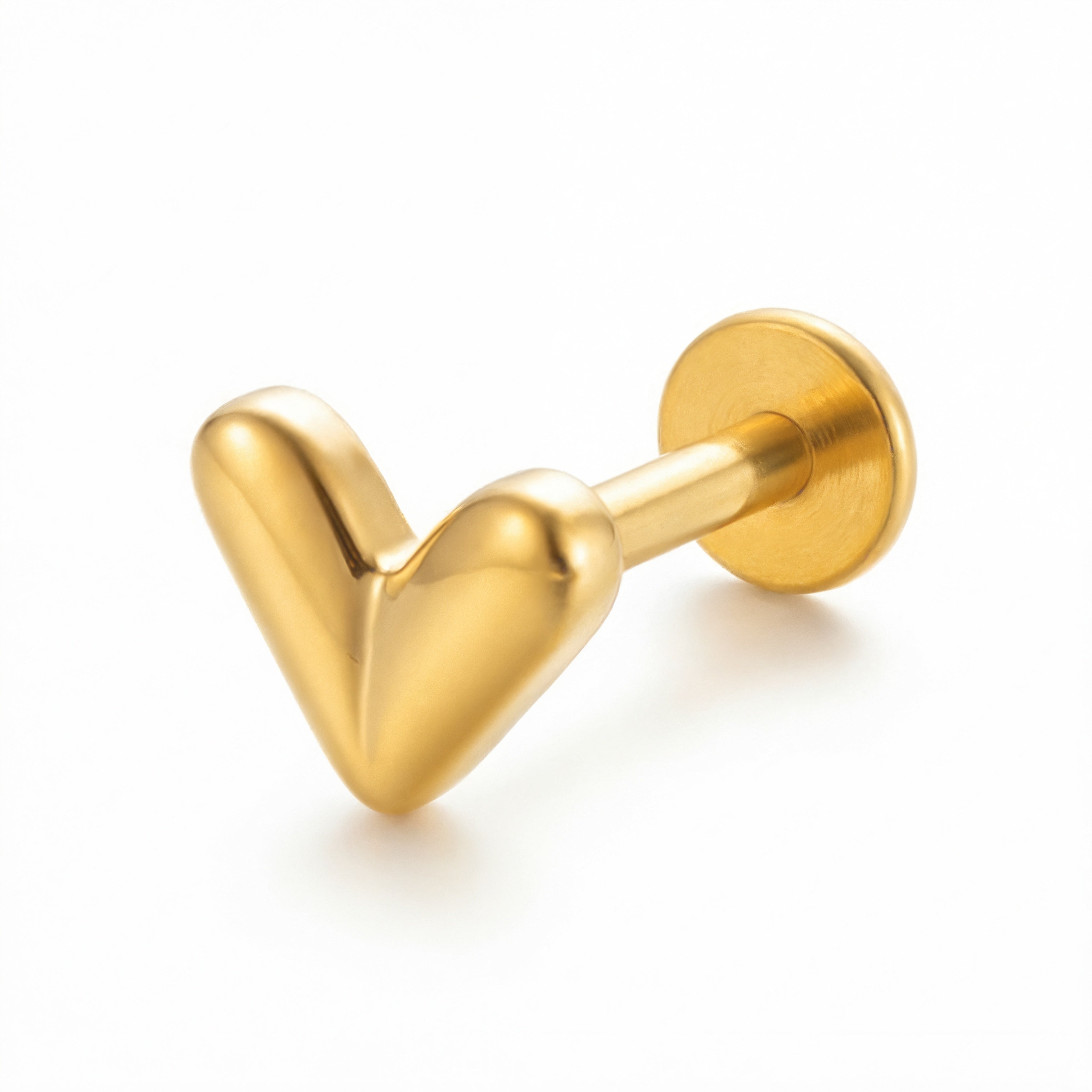 Barretta con cuore in Titanio - Piercing per orecchio