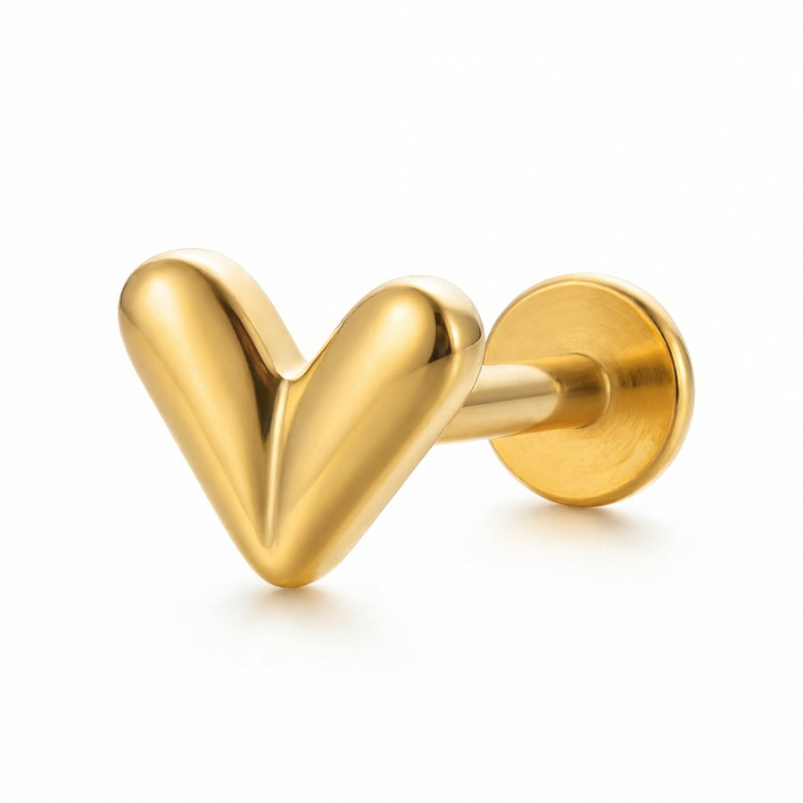 Barretta con cuore in Titanio - Piercing per orecchio